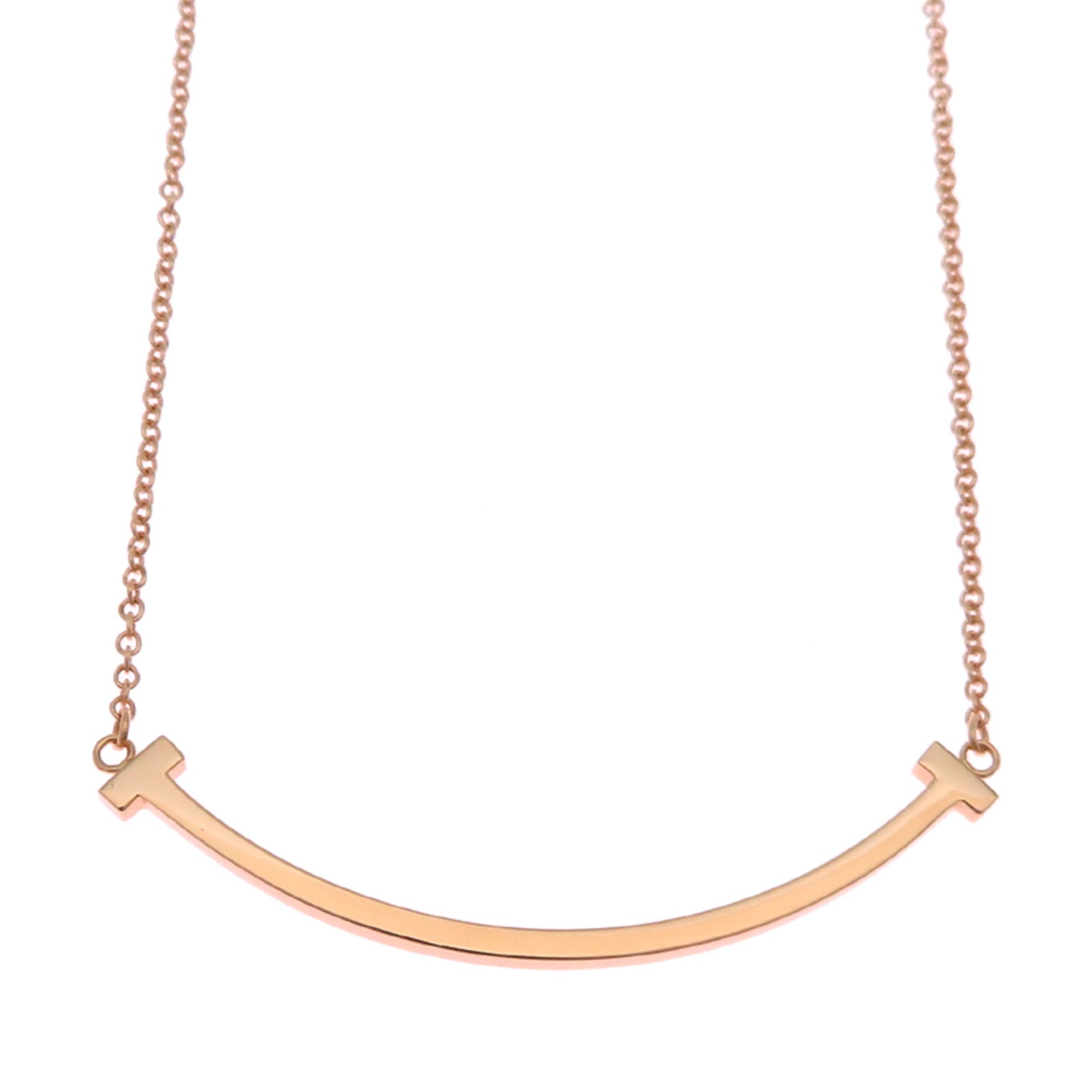 Tiffany T Smile Small Women's Necklace 60011678 in 750 Pink Gold