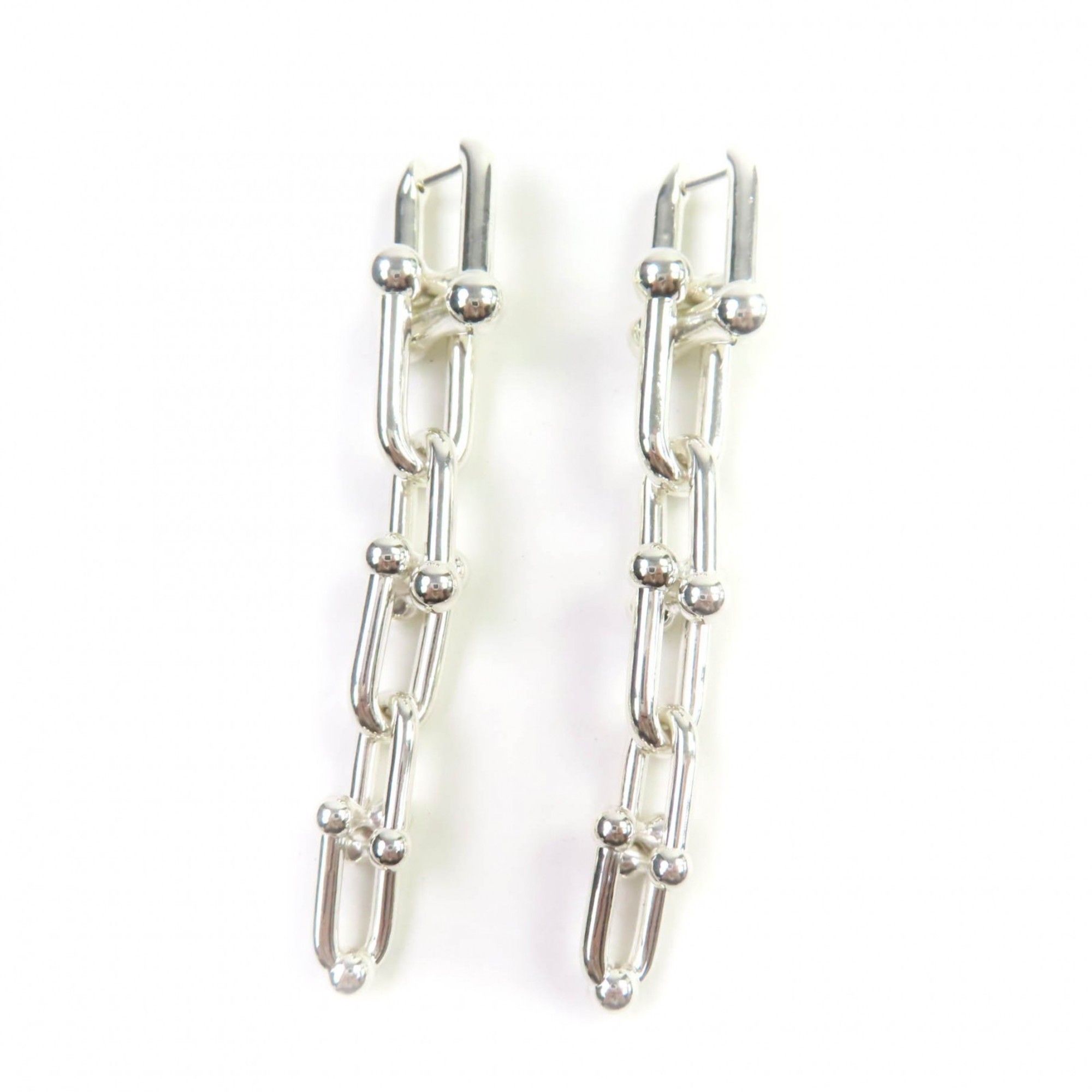 TIFFANY & Co. Tiffany HardWear Graduated Link Earrings, 925 Sterling Silver, Made in Italy, Weight 2