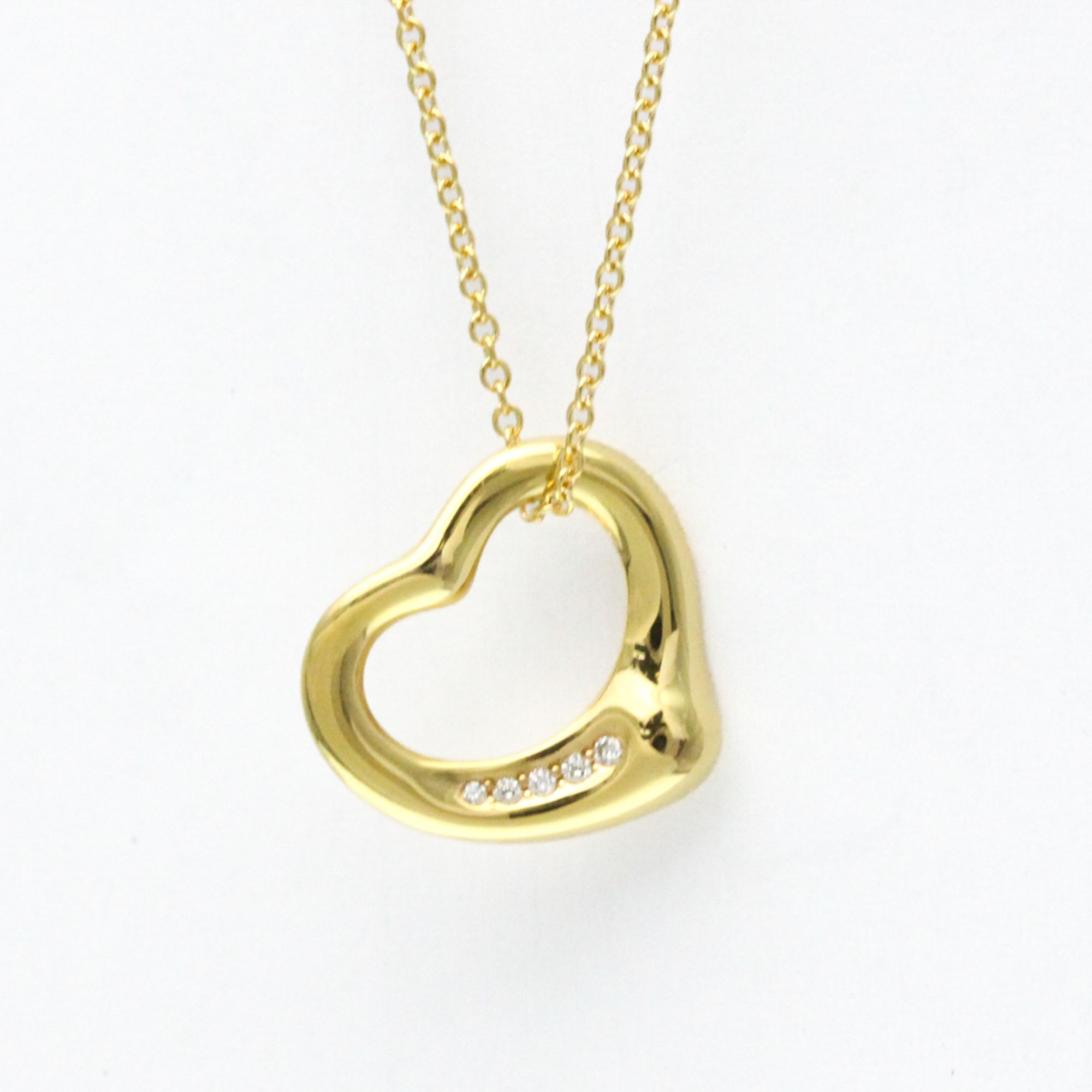 Tiffany Open Heart Yellow Gold (18K) Diamond Men,Women Fashion Pendant Necklace (Gold)