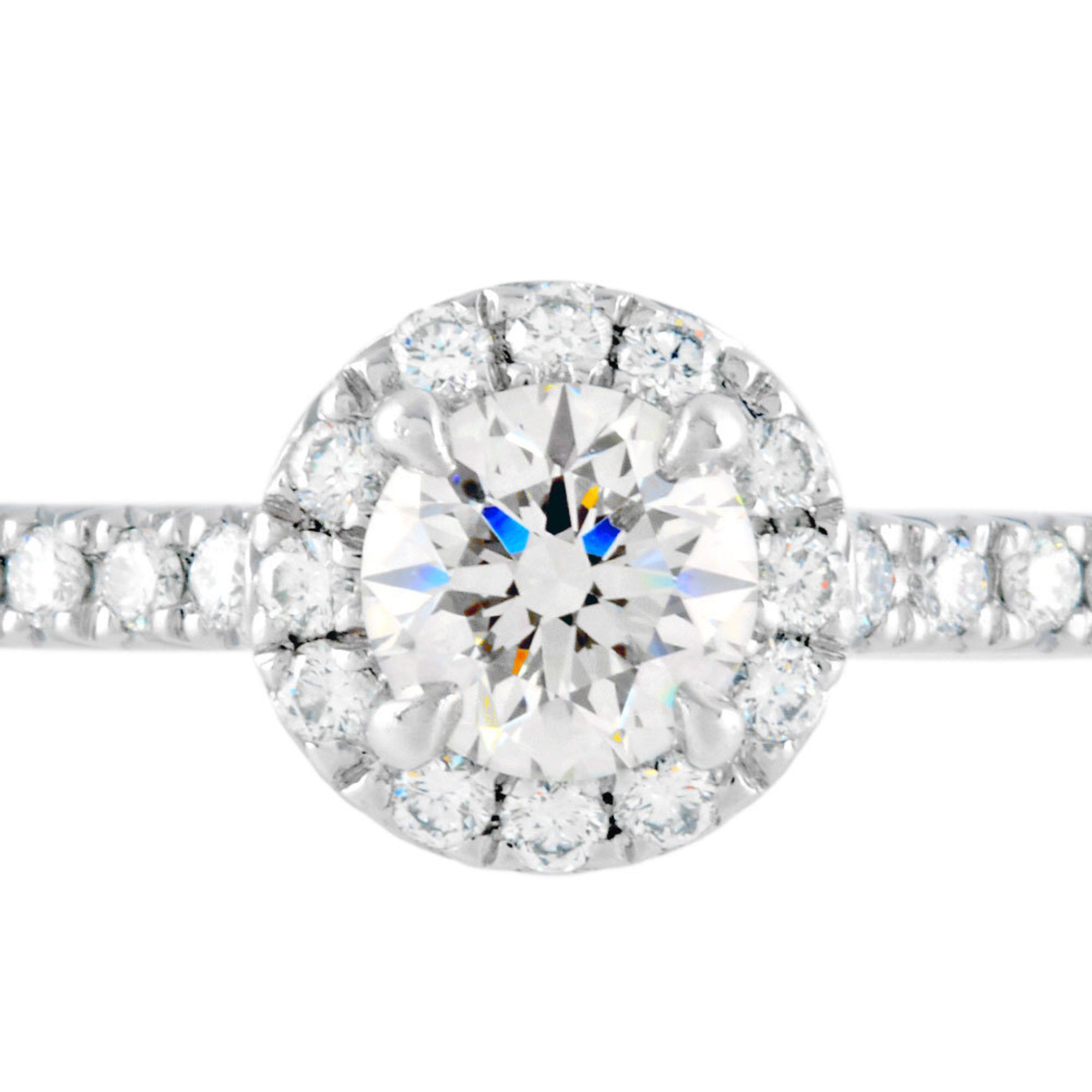 Tiffany & Co. Solest Round Brilliant Ring, Diamond, 0.24ct, Size 7.5, Pt950, Platinum, H/IF/3EX, Wom
