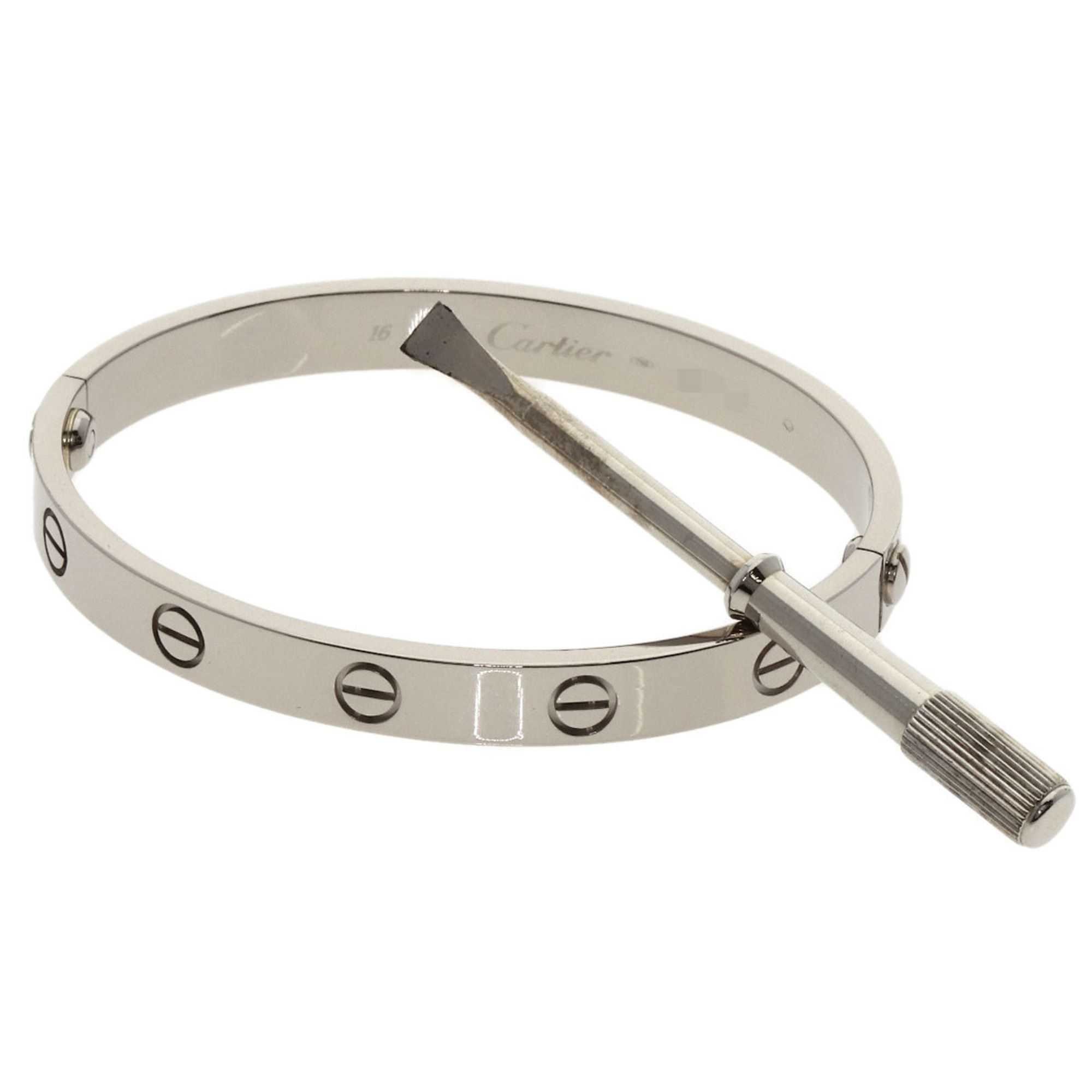 Cartier Love Bracelet with Screwdriver #16 18K White Gold Women's CARTIER