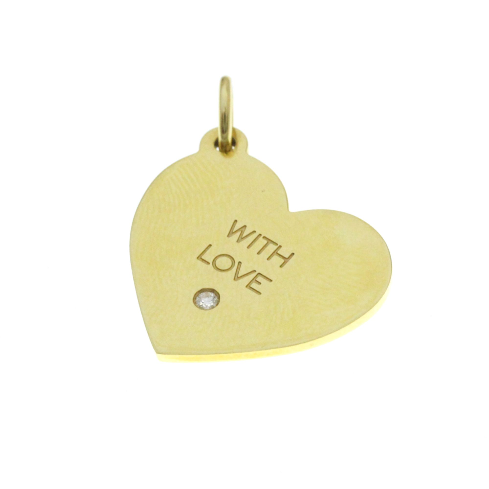 Tiffany Heart Tag Pendant Top 1P Diamond Yellow Gold (18K) Diamond Men,Women Fashion Pendant Necklac