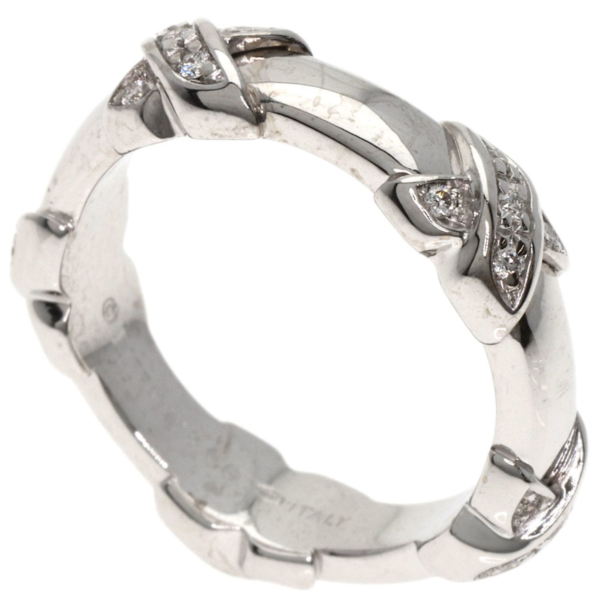 Tiffany & Co. Signature Cross Diamond Ring in 18K White Gold for Women.