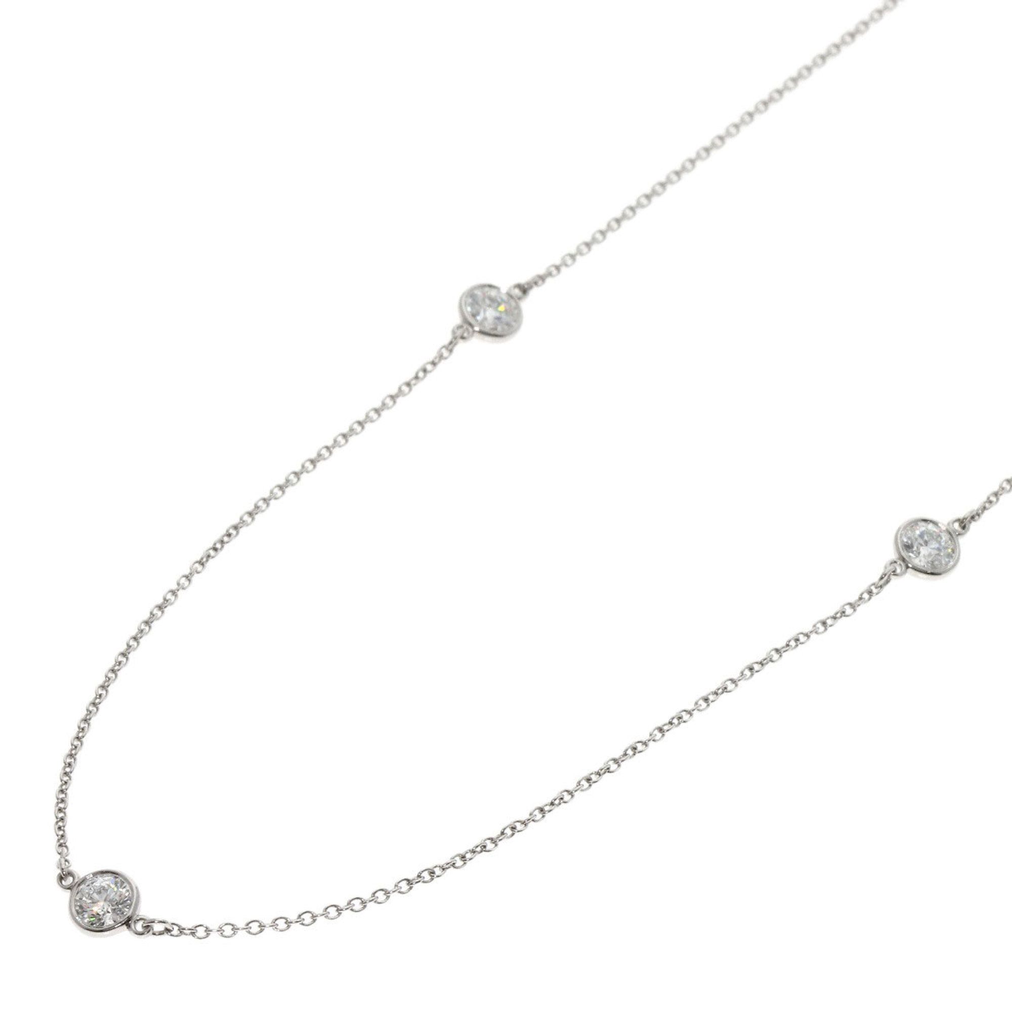 Tiffany & Co. By the Yard 5P Diamond Necklace Platinum PT950 Women's