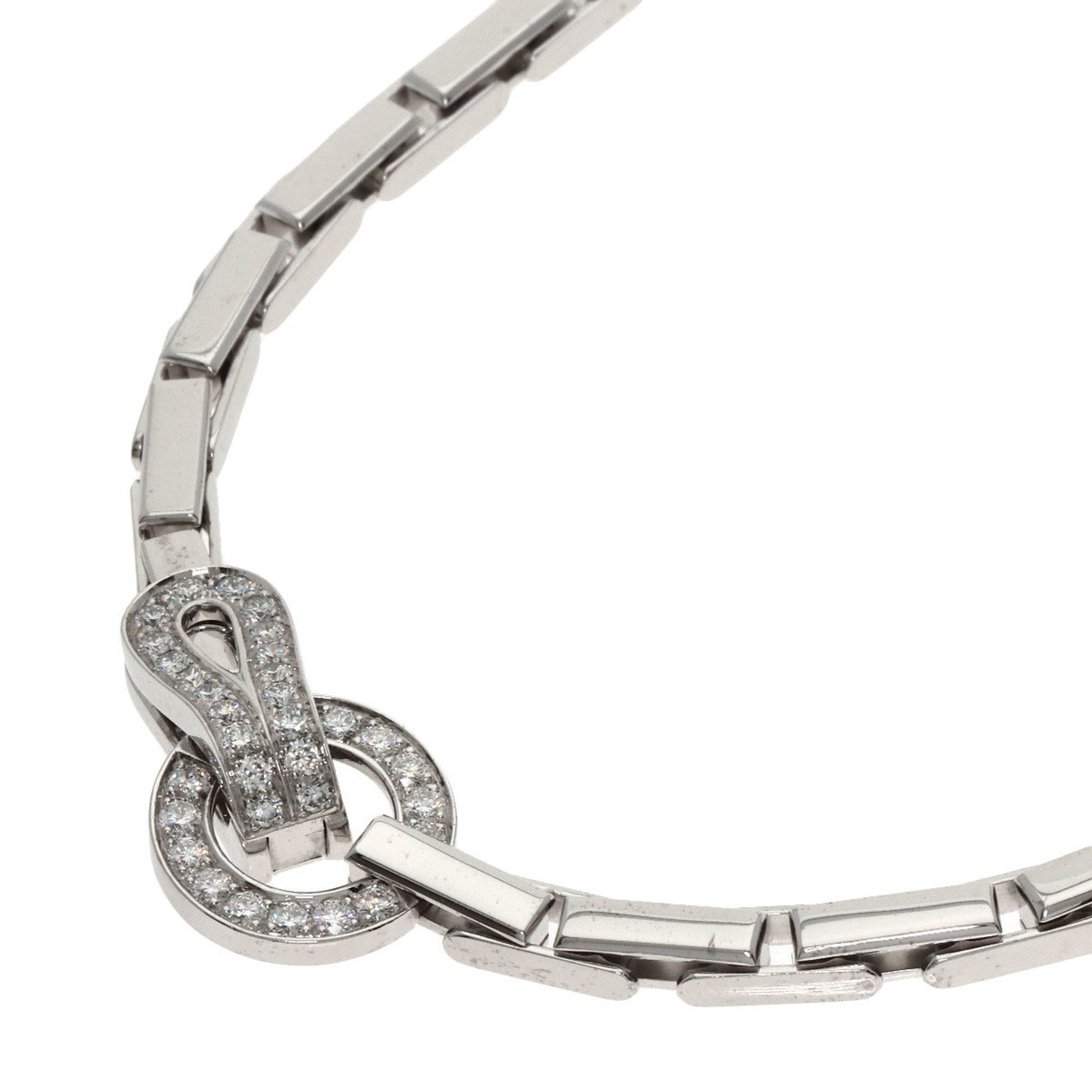 Cartier Agraffe Diamond Necklace in 18K White Gold for Women