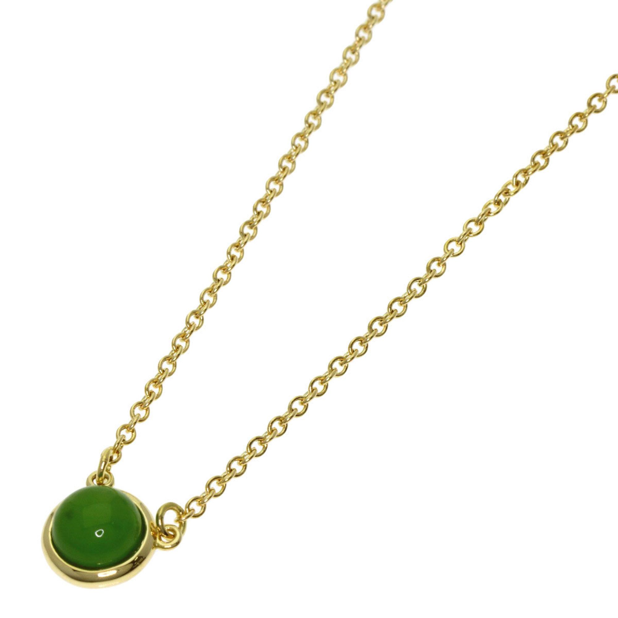 Tiffany & Co. Color by the Yard Green Nephrite Jade Necklace in 18K Yellow Gold for Women.