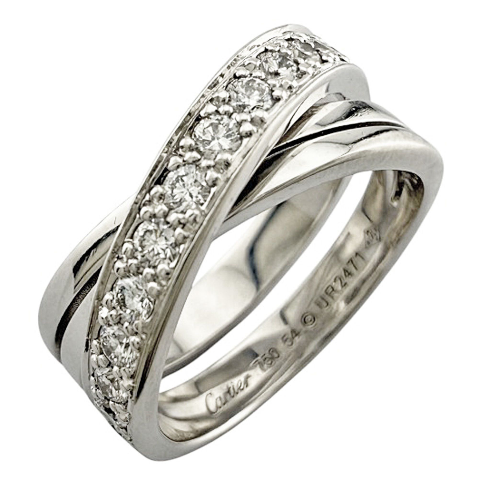 Cartier Etincel ring, size 14, 18k gold with diamonds, women's, pre-owned
