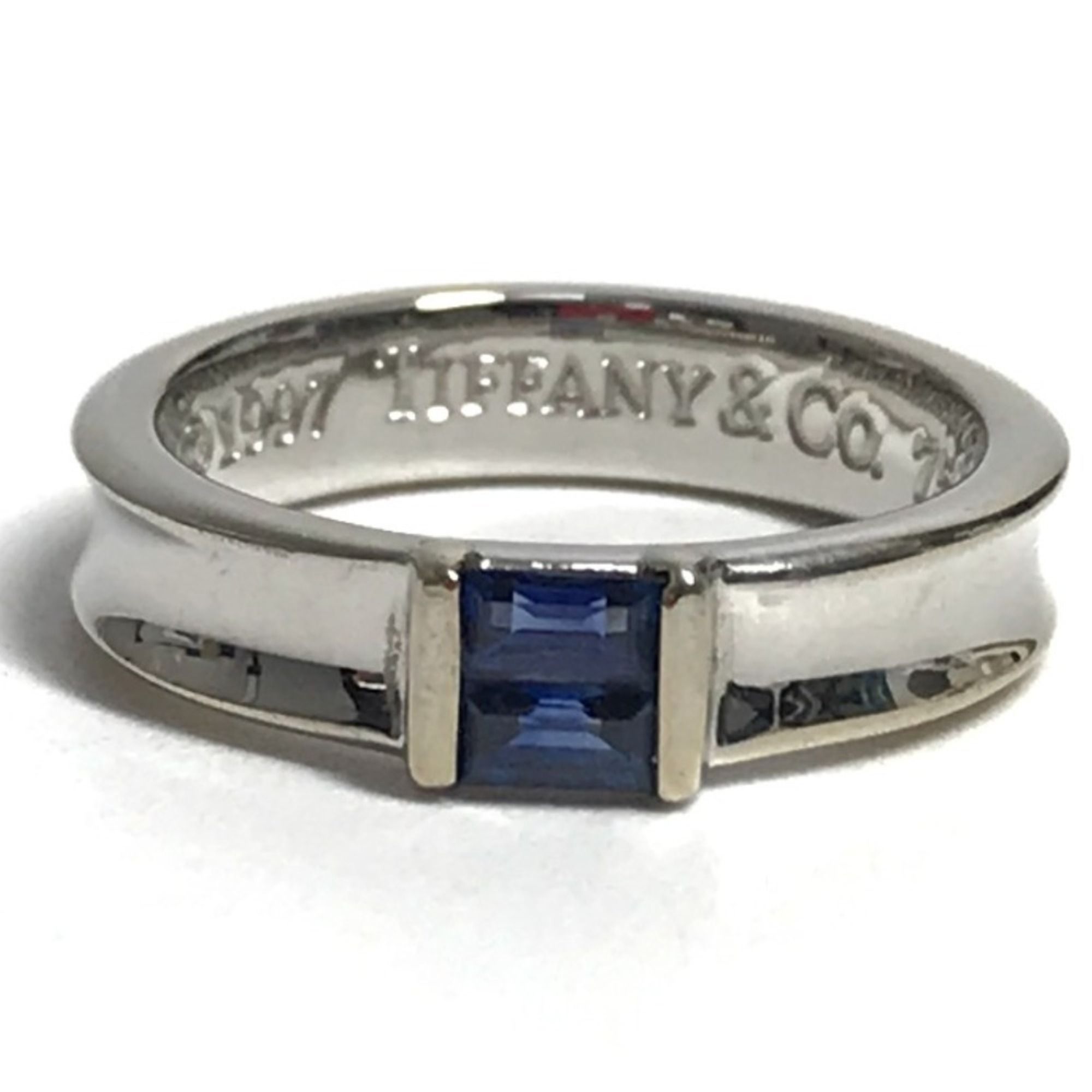 TIFFANY & Co. Stacking Sapphire Ring in 18K White Gold (WG750) for Women, Silver