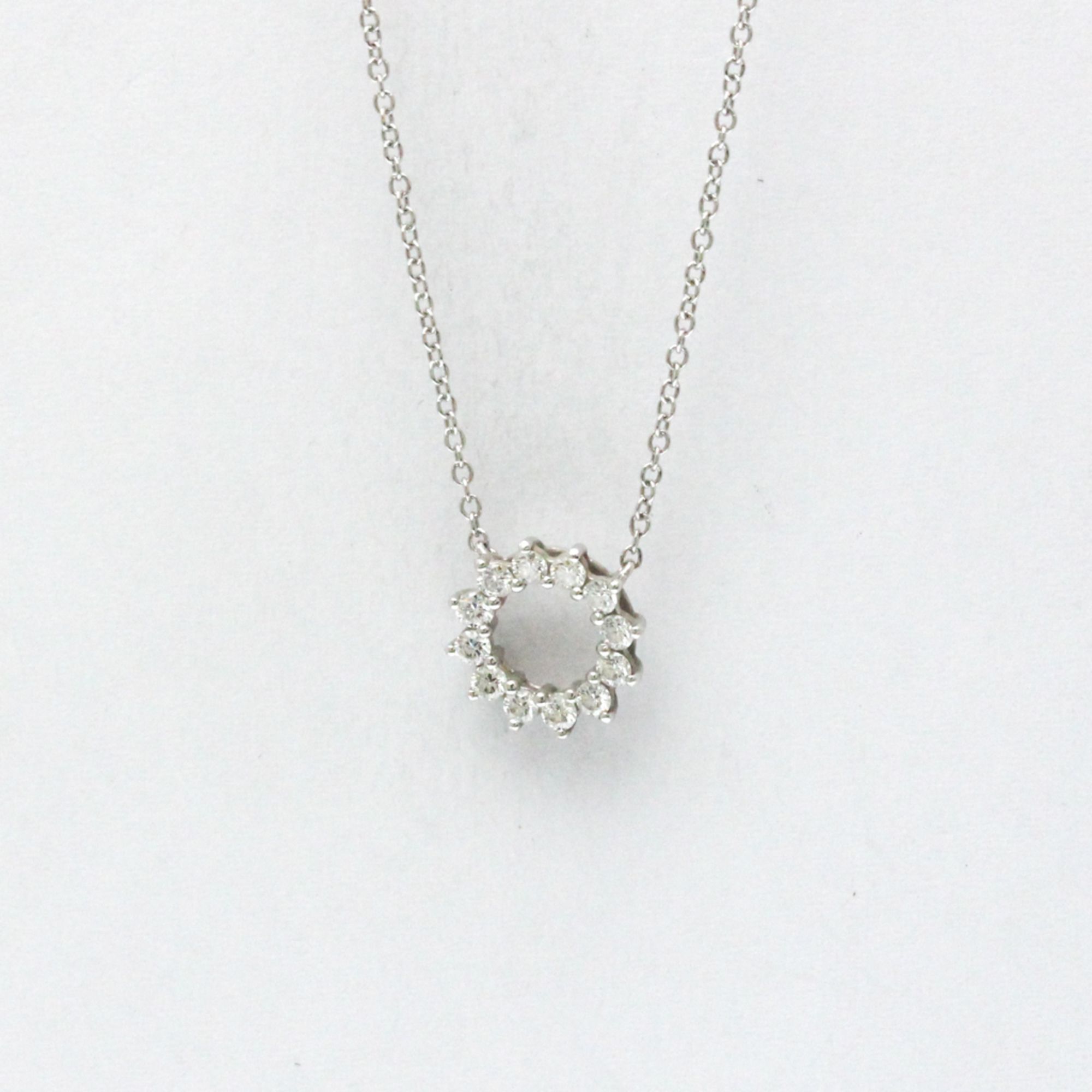 Tiffany Open Circle Mini Necklace Platinum Diamond Men,Women Fashion Pendant Necklace (Silver)