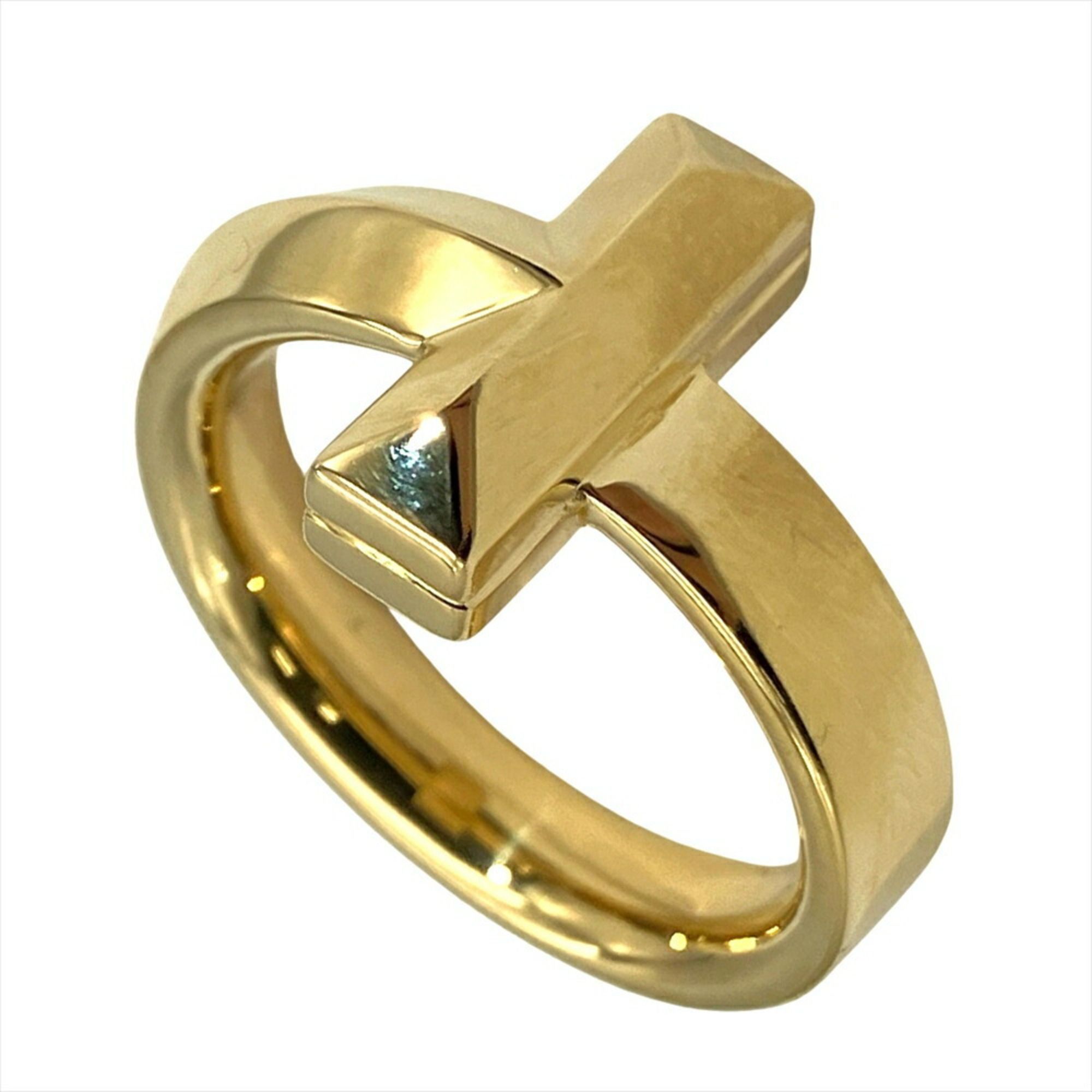 Tiffany & Co. T One Wide Ring, Size 14.5, 18K Yellow Gold, 12.5g, Women's