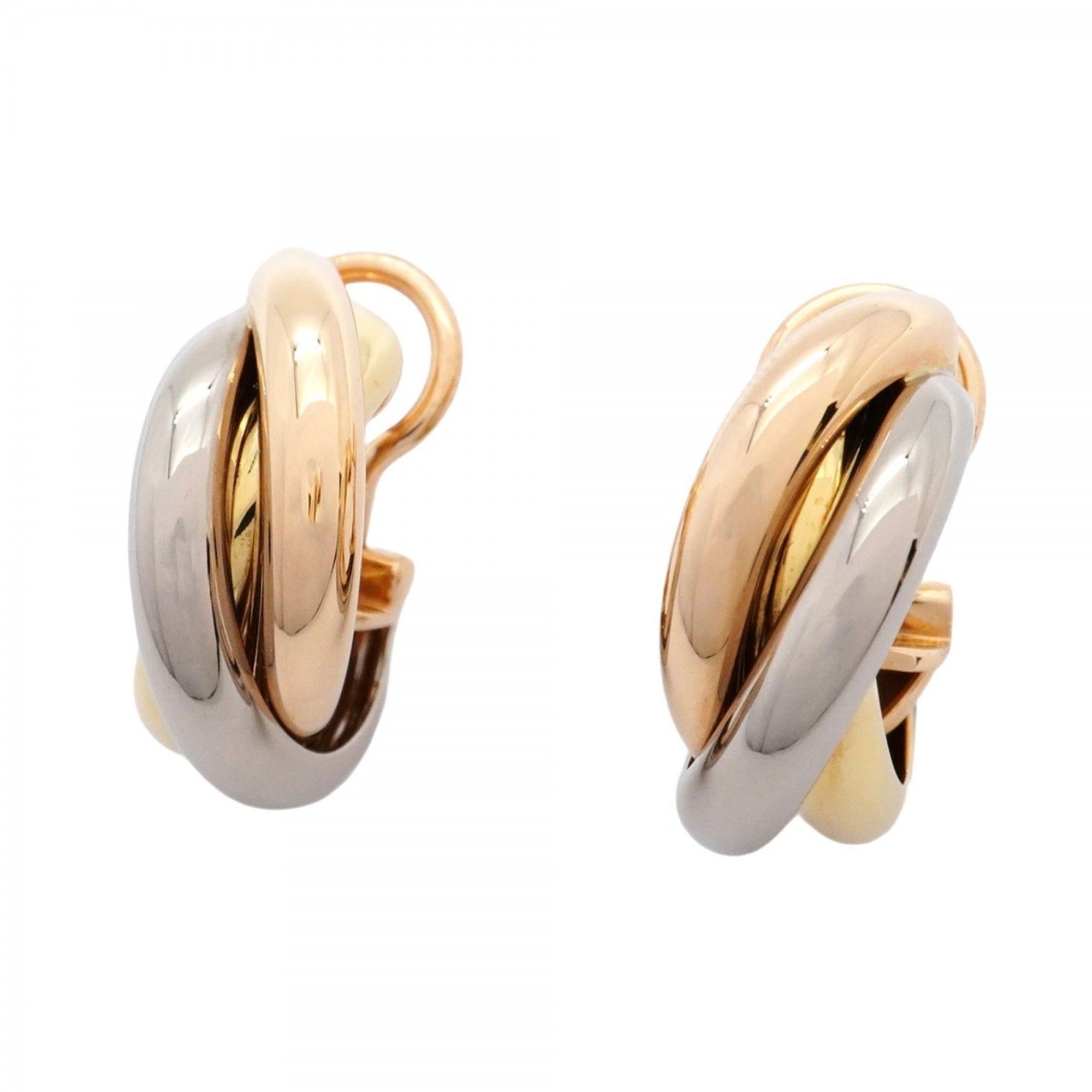 Cartier Trinity Earrings in 18KYG Yellow Gold, 18KWG White and 18KPG Pink Gold for Women