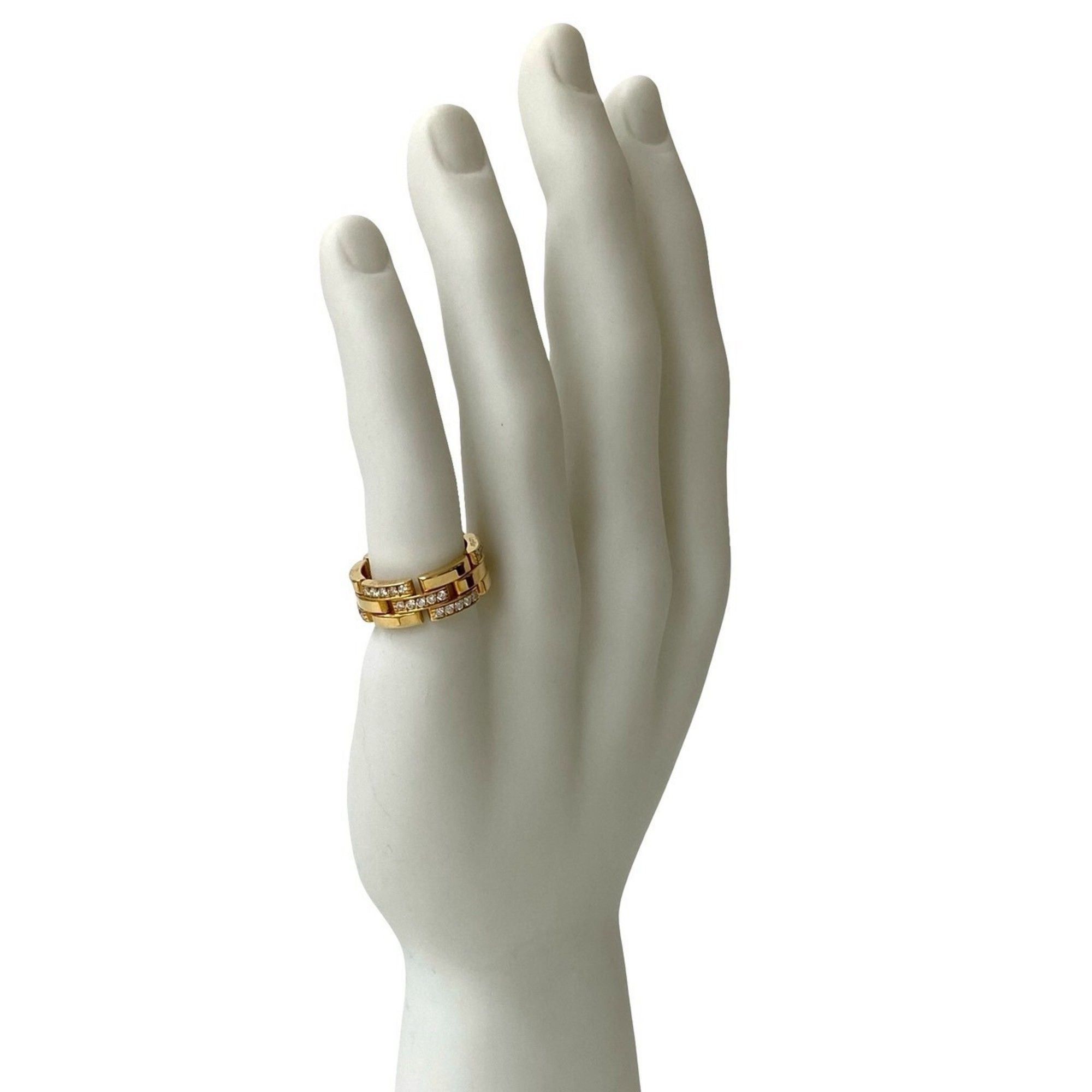 CARTIER Maillon Panthère 3-row half-diamond ring in 18k gold with diamonds, 36100