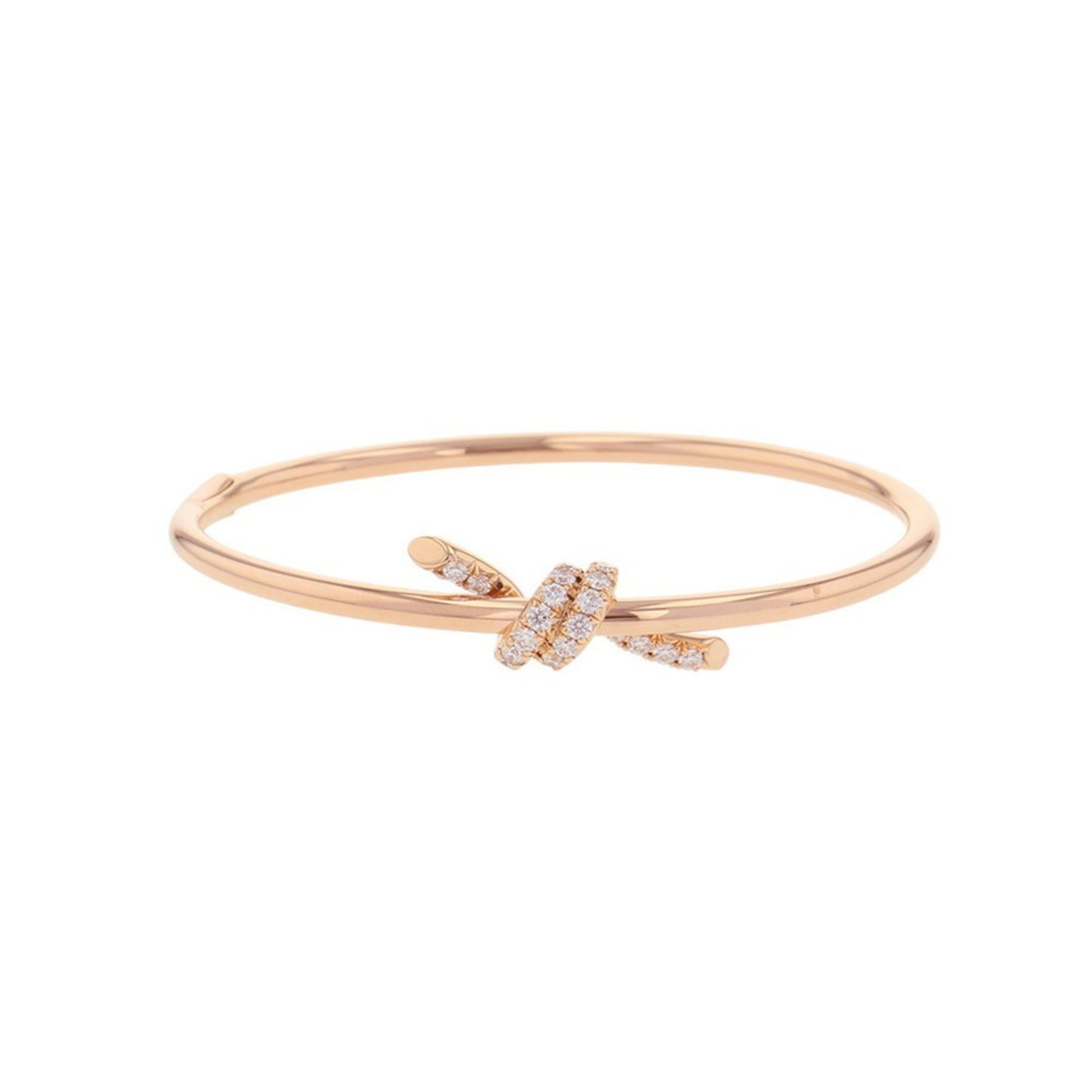 Tiffany Knotted Wire Bangle Bracelet with Large Diamonds, Approximately 0.79ct Total, 18K Gold, 6934