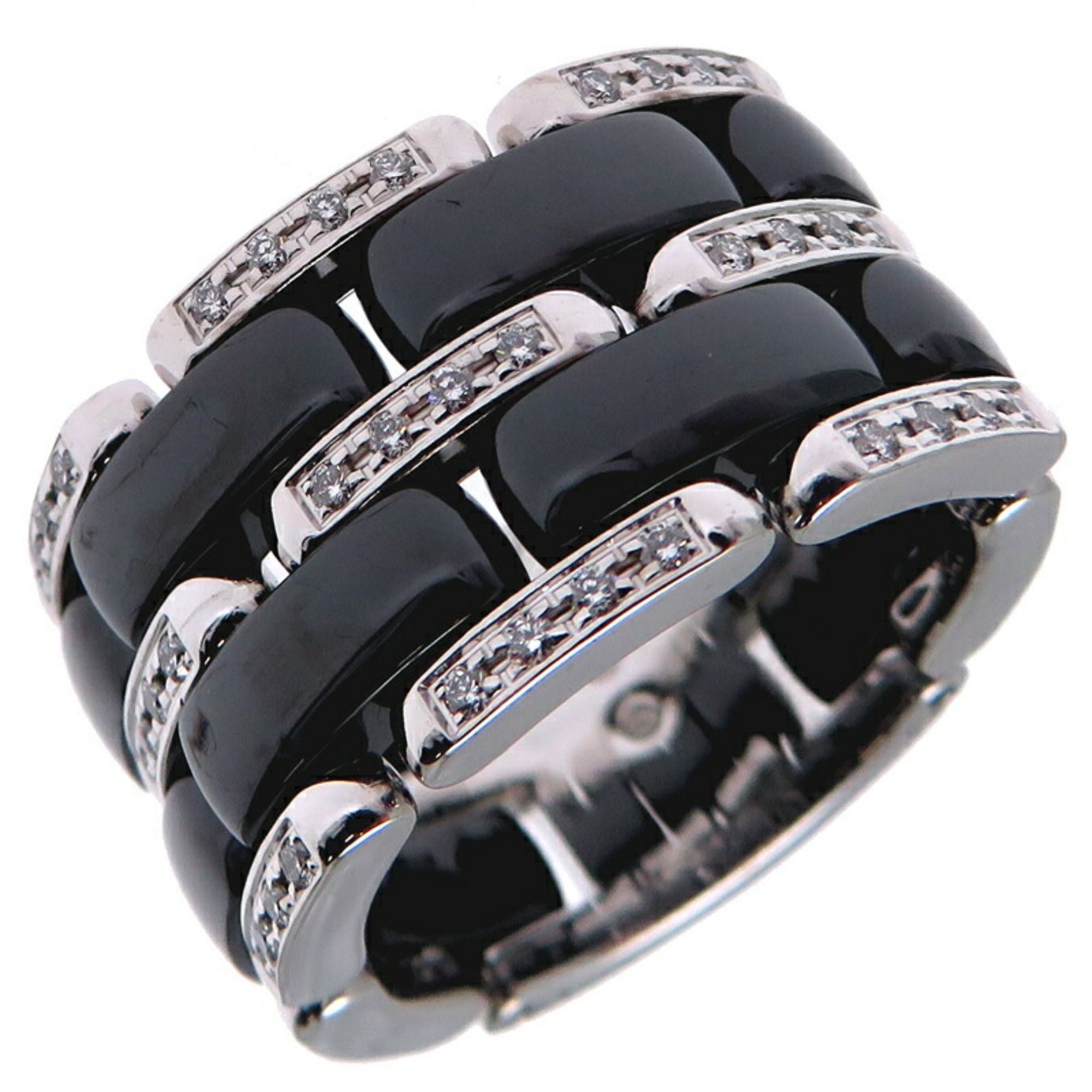 Chanel #56 Ultra Diamond Large Men's Ring, 750 White Gold, Size 15.5