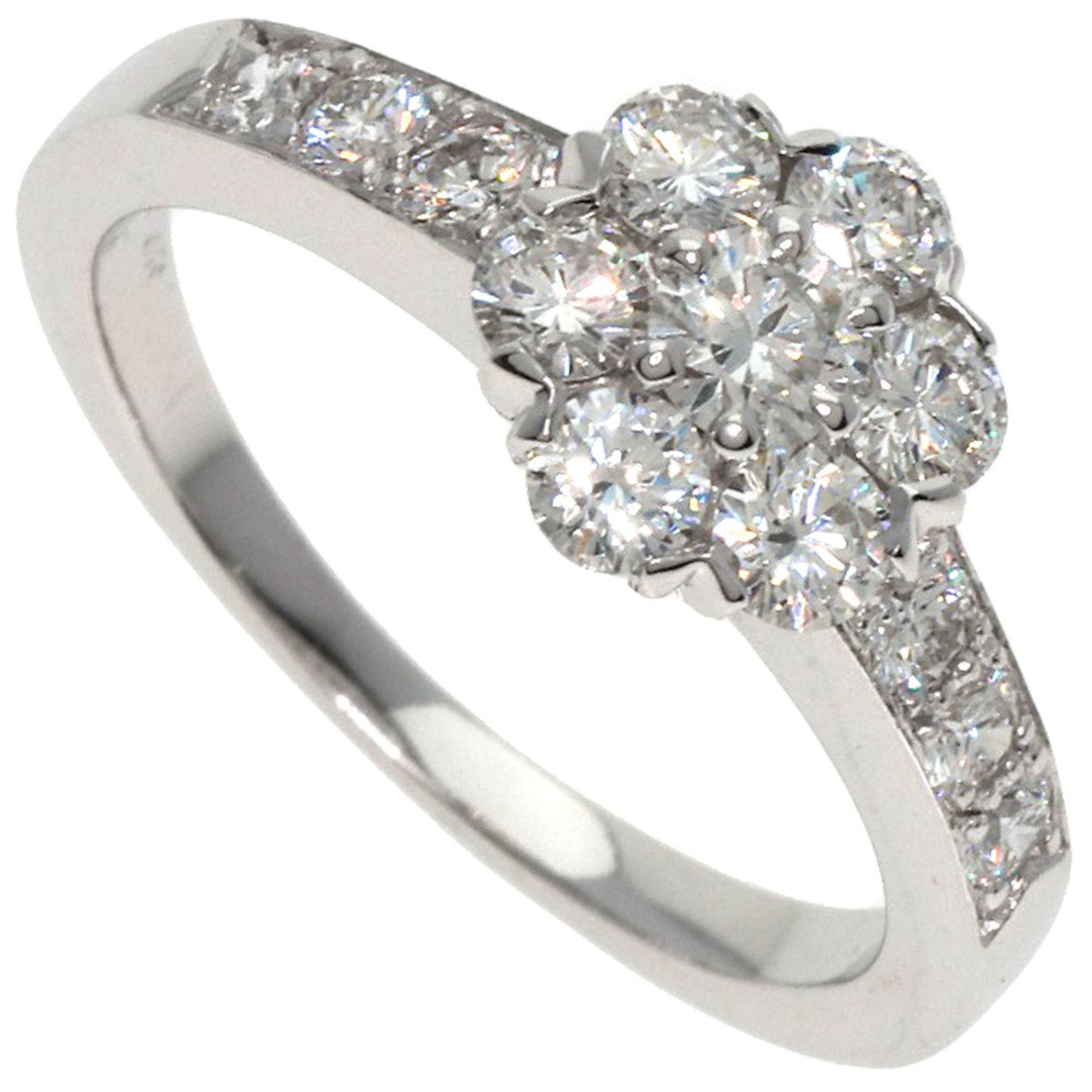 Van Cleef & Arpels Fleurette Diamond Ring, 18K White Gold, Women's,