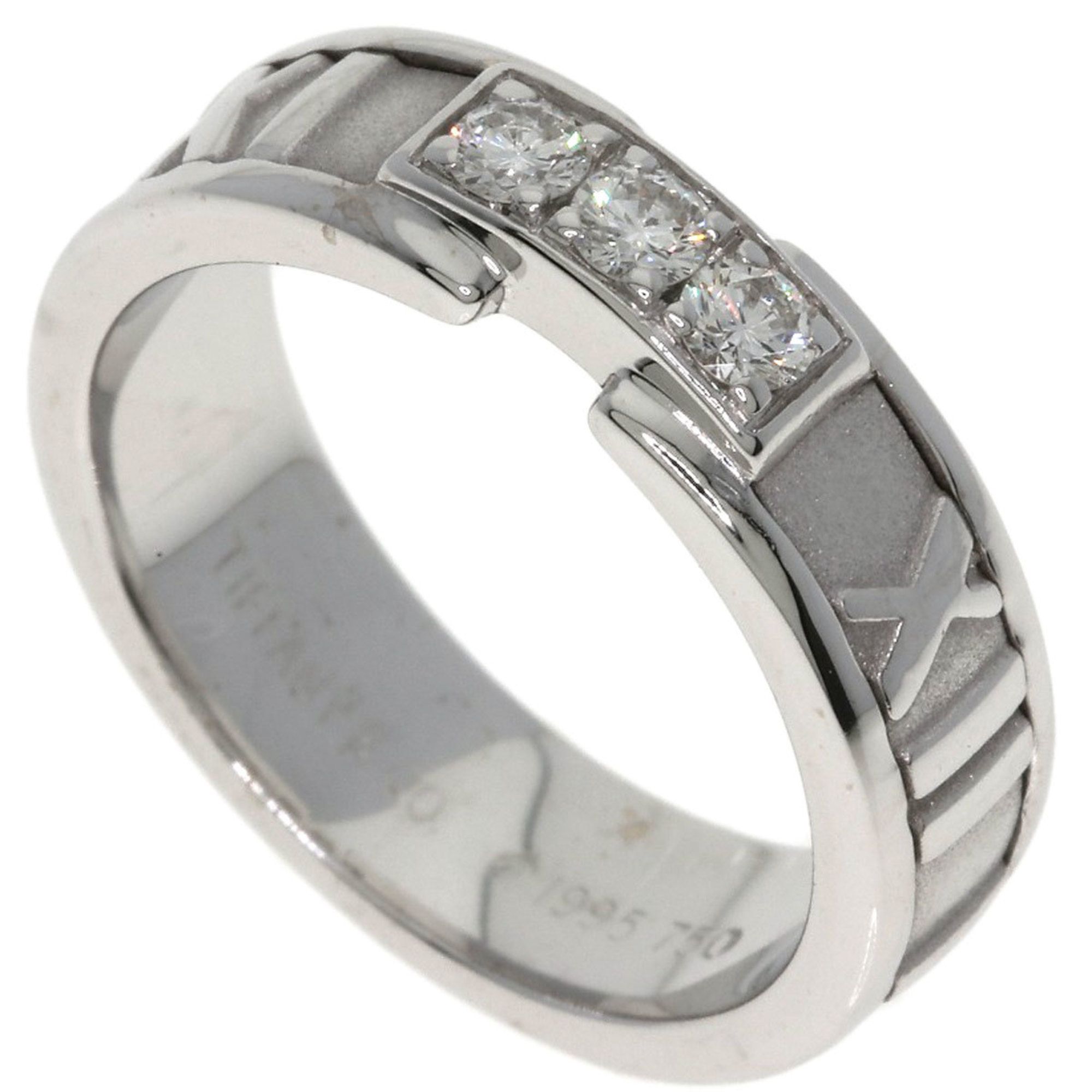 Tiffany & Co. Atlas 3-Piece Diamond Ring in 18K White Gold for Women.