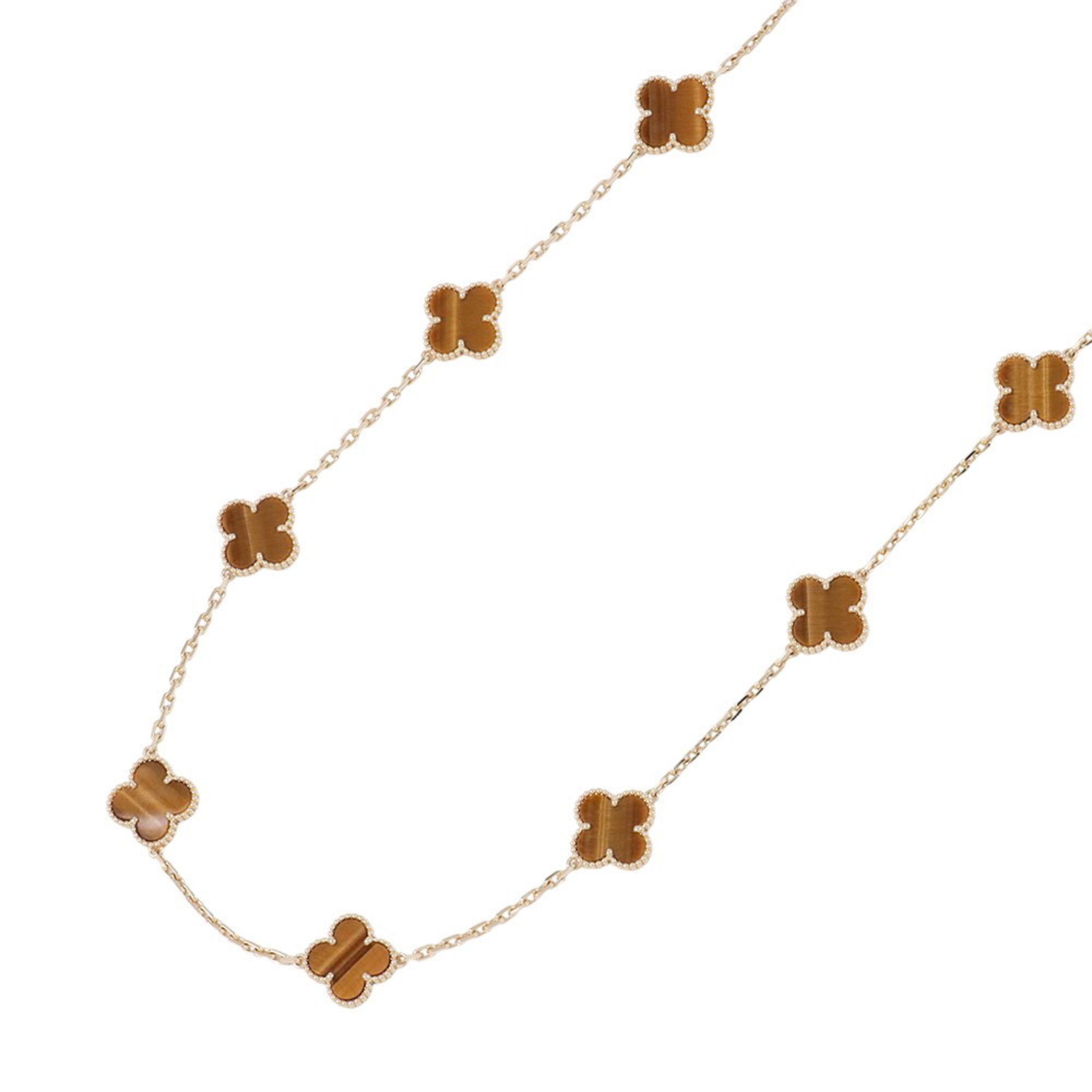 Van Cleef & Arpels Alhambra Necklace, 10 motifs, Tiger's Eye, 18K Yellow Gold, VCARD40700