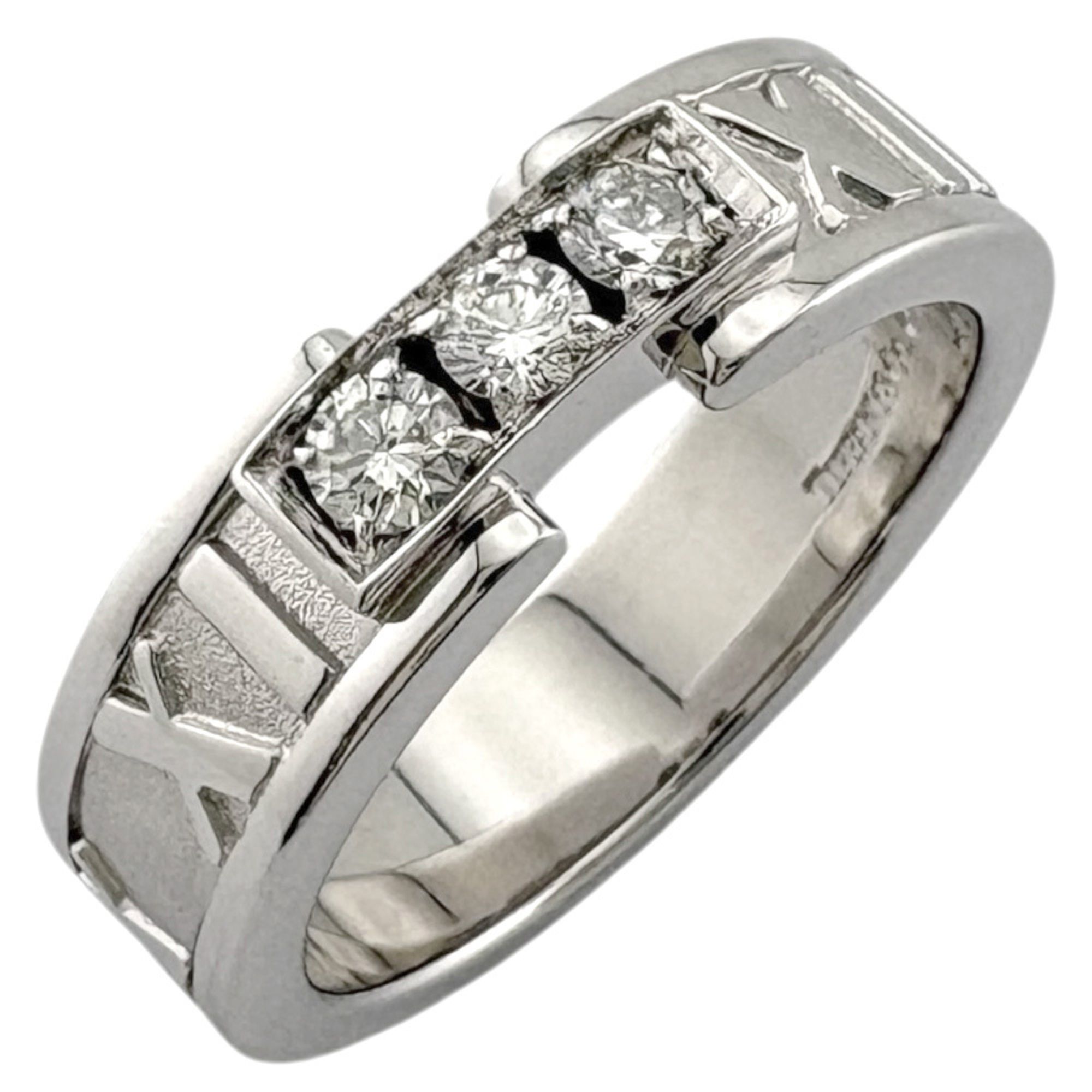 Pre-owned Tiffany Atlas Diamond Ring, size 11.5, 18k gold with diamonds, women's, TIFFANY & Co.