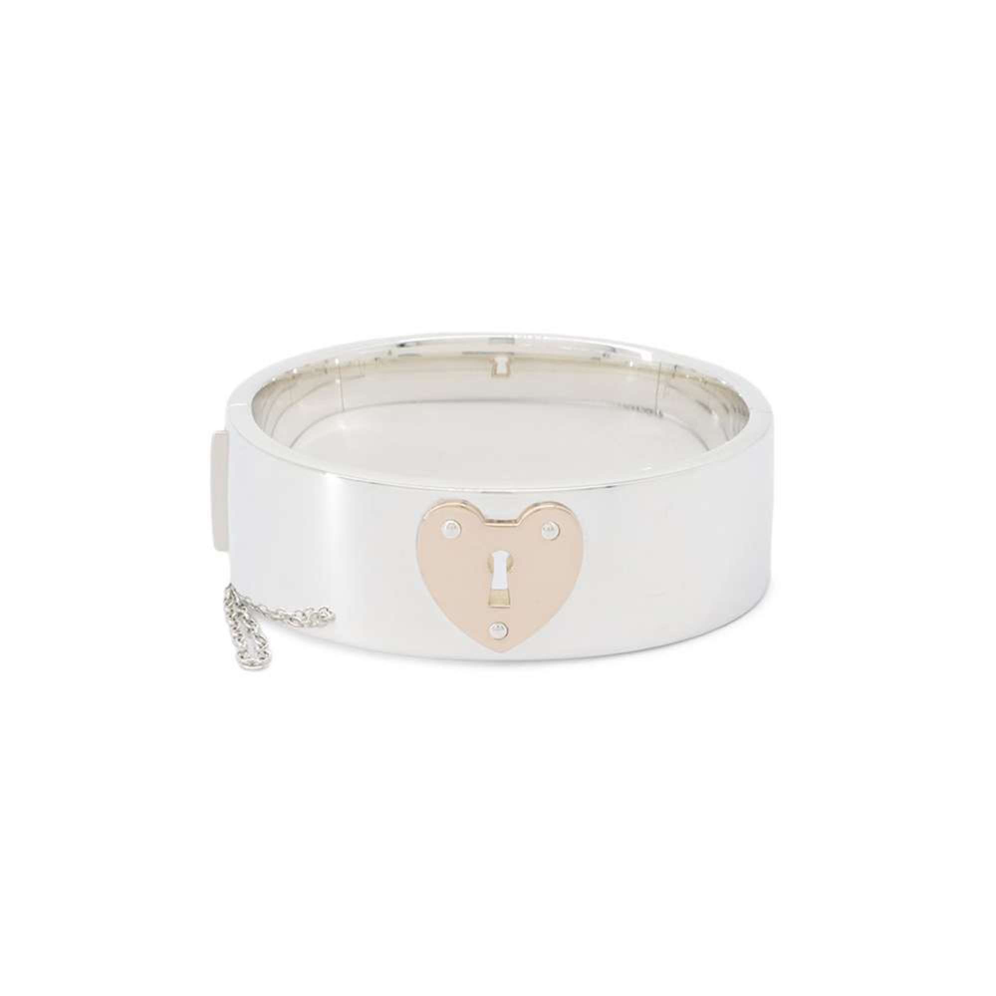 Tiffany Bracelet Heart Lock Key Bangle SV925 Silver K18PG Pink Gold Tiffany&Co.