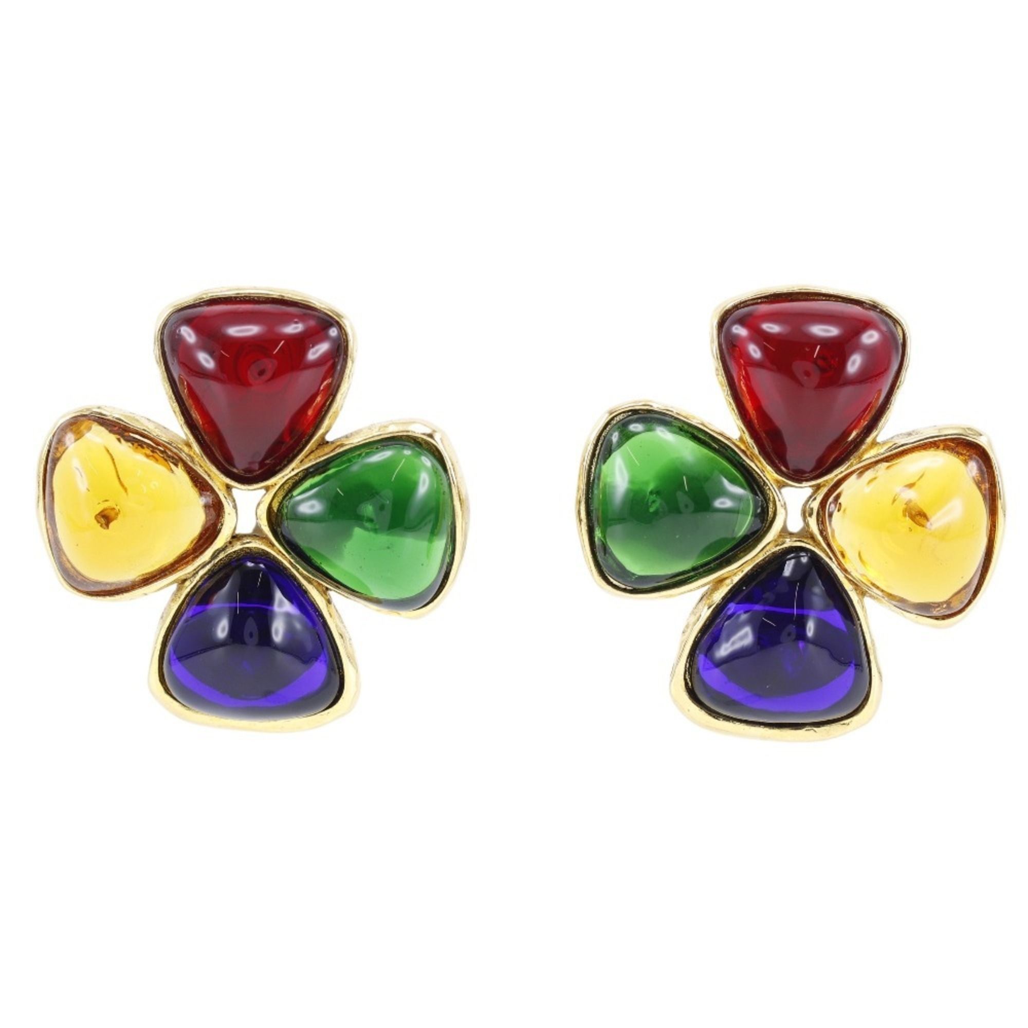 CHANEL Gripoa Earrings Gold Plated 26 Approx. 45.0g Women's I220823144