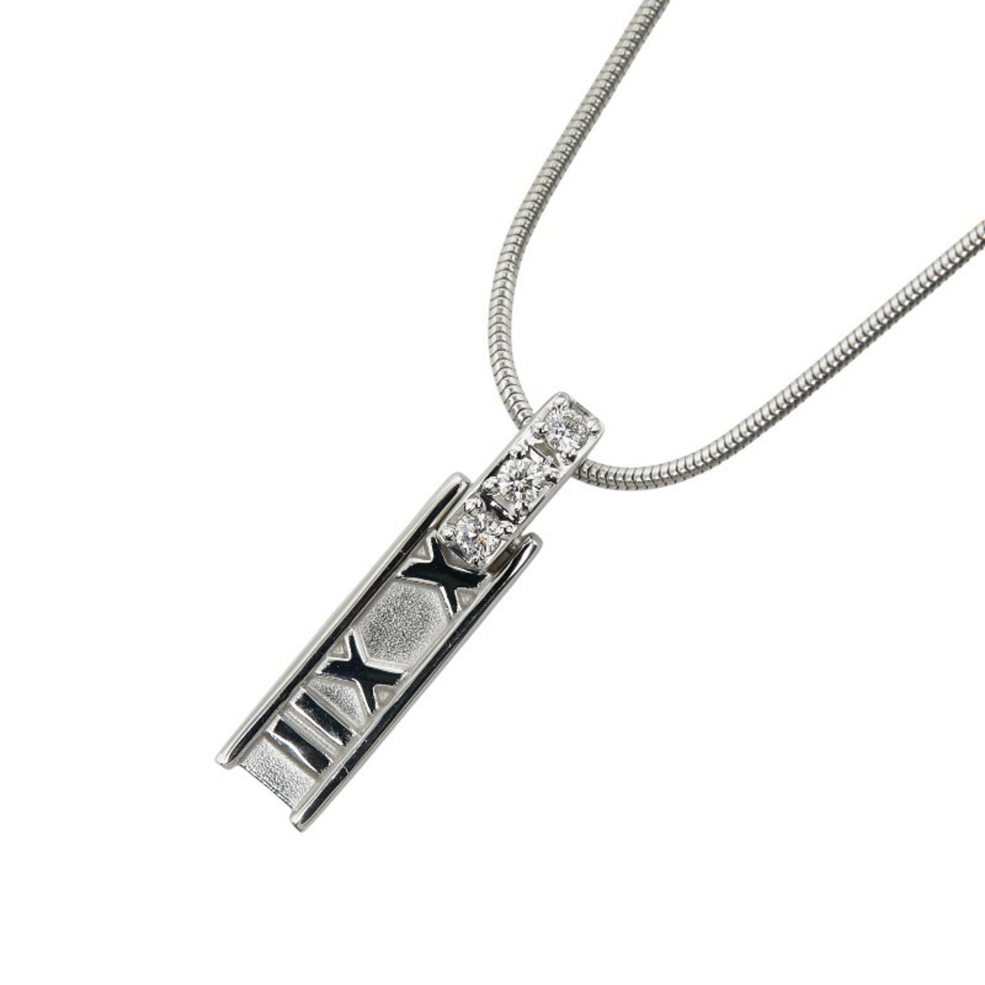 Tiffany Atlas Bar Necklace in 18K White Gold for Women. TIFFANY & Co.