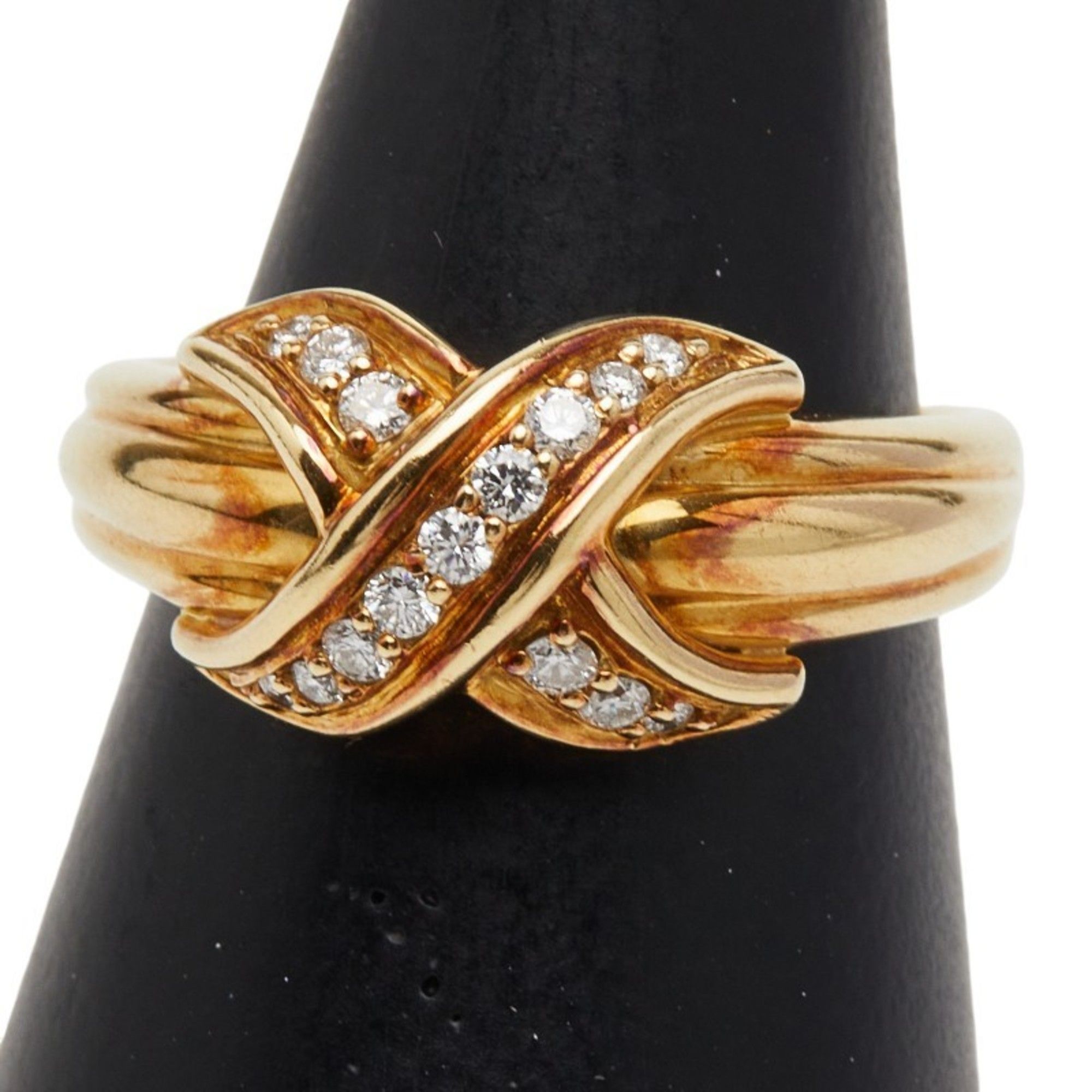 Tiffany Signature Cross Diamond Ring in 18K Yellow Gold for Women. TIFFANY & Co.