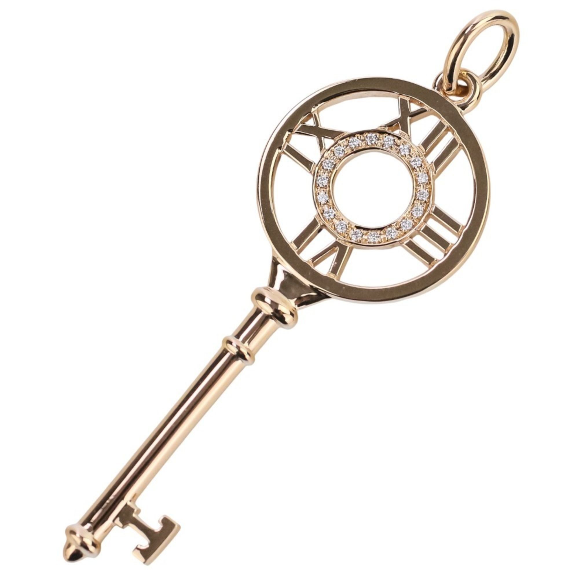 Tiffany & Co. Au750 K18PG Atlas Key Pendant Top Pink Gold Women's