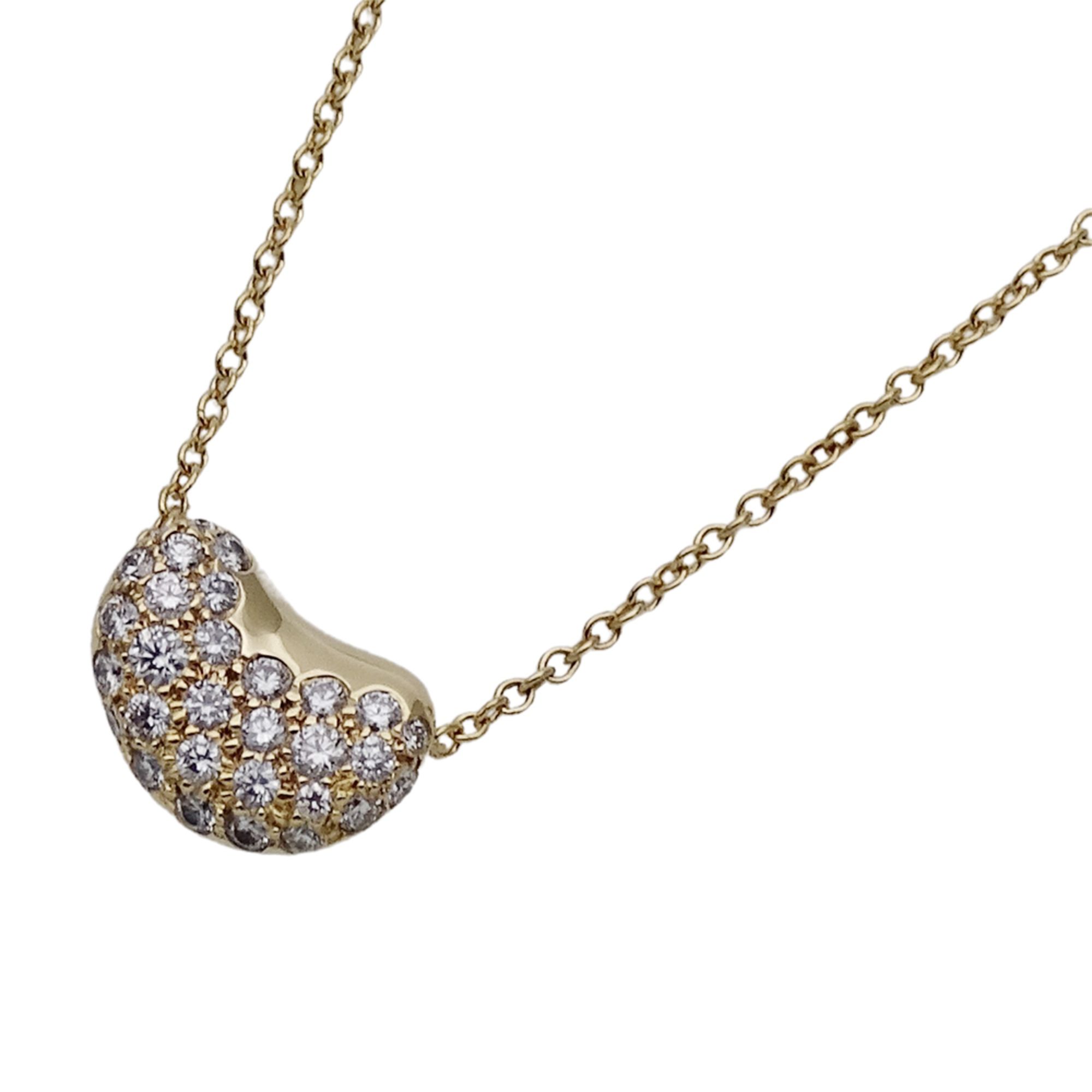 Tiffany & Co. Women's Necklace, 750YG Diamond Elsa Peretti Bean, Yellow Gold, Polished