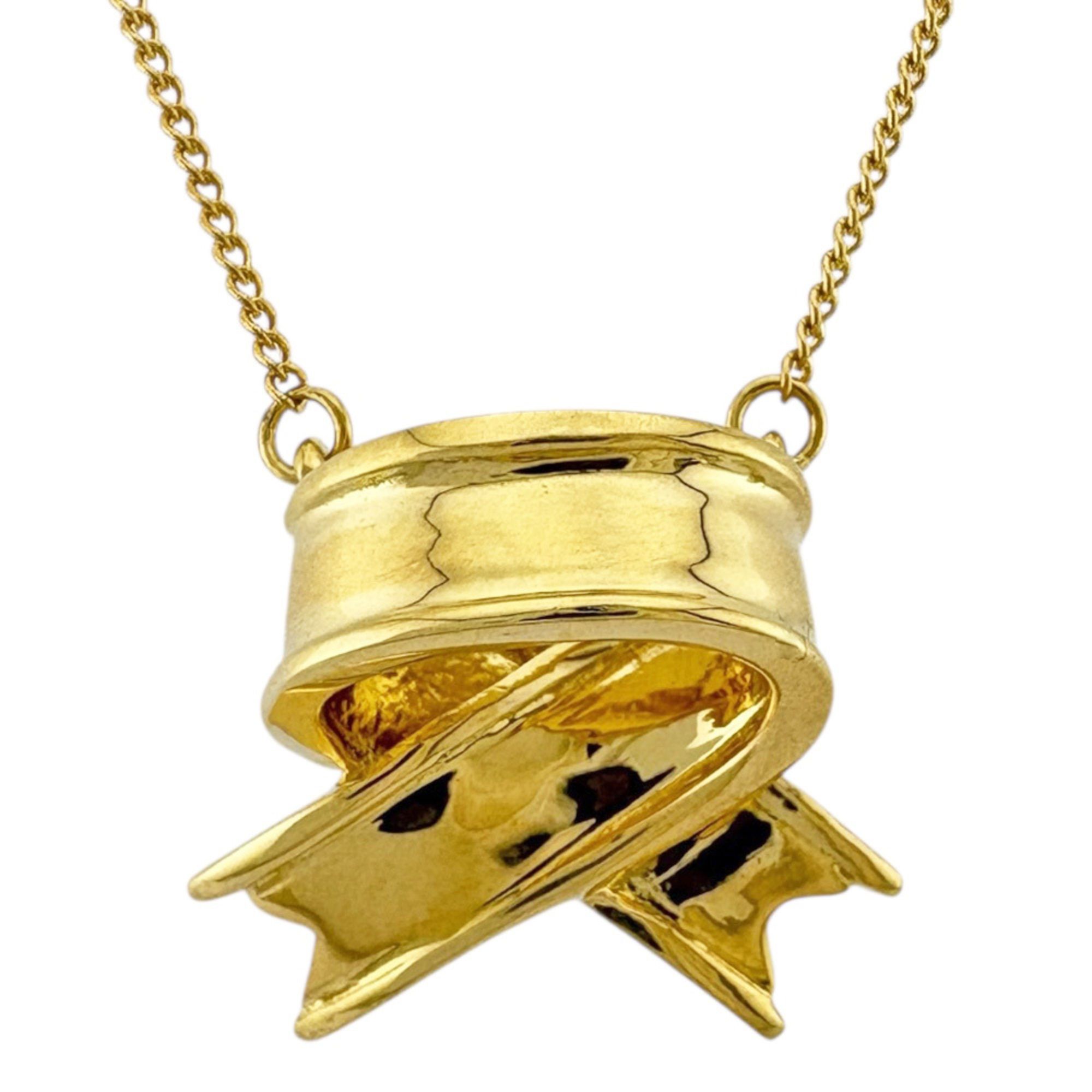 Tiffany necklace, 18k gold, ladies', TIFFANY & Co., pre-owned ribbon