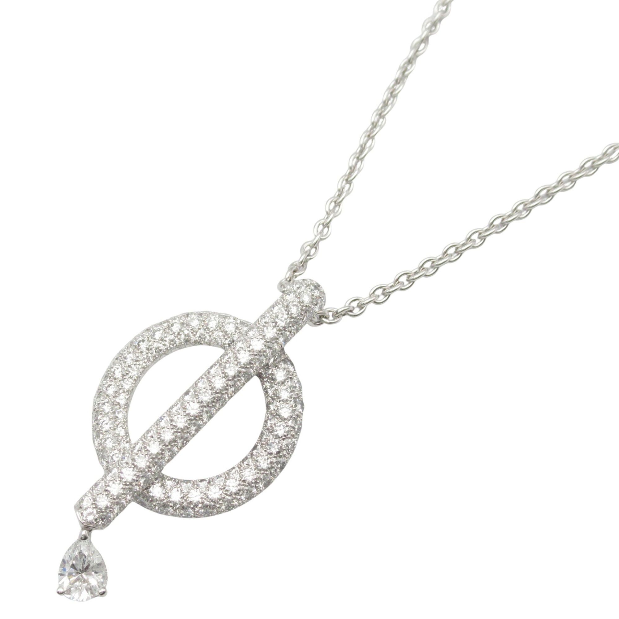CHANEL Omega Diamond Necklace, 18K White Gold with Diamonds, Clear, for Women
