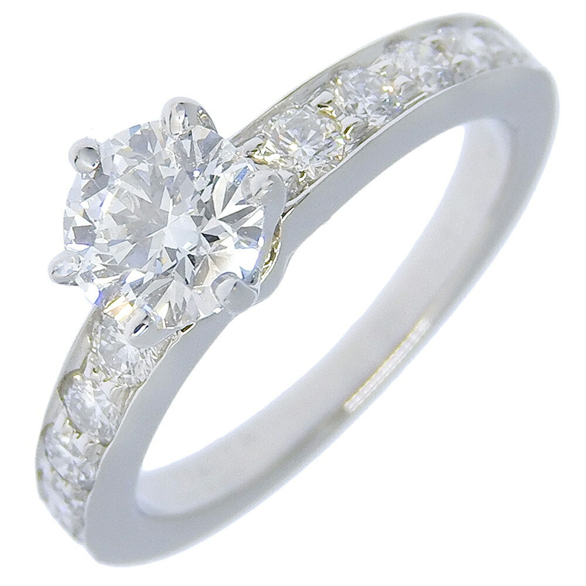 Tiffany & Co. Solitaire size 4 ring, half eternity, Pt950 platinum x diamond, 0.50, approx. 3.9g, So