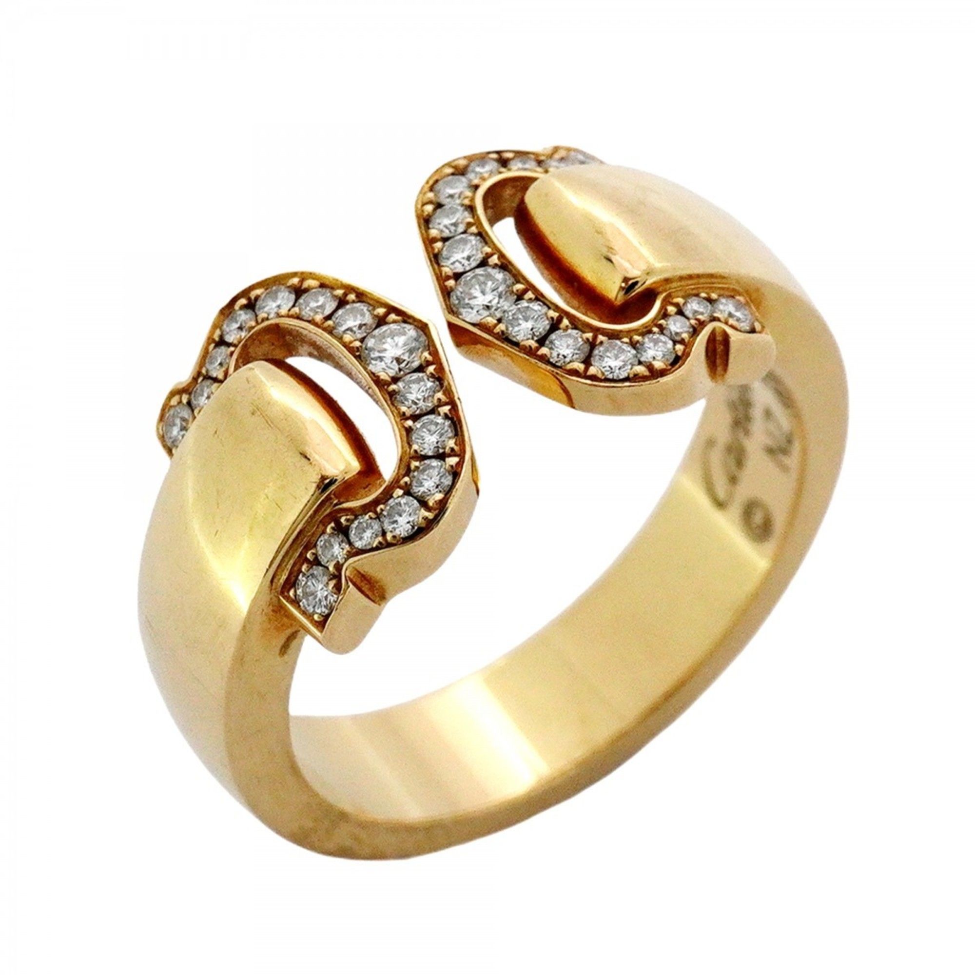Cartier 2C Boucource Ring in 18KYG Yellow Gold with Diamonds, #53 for Women