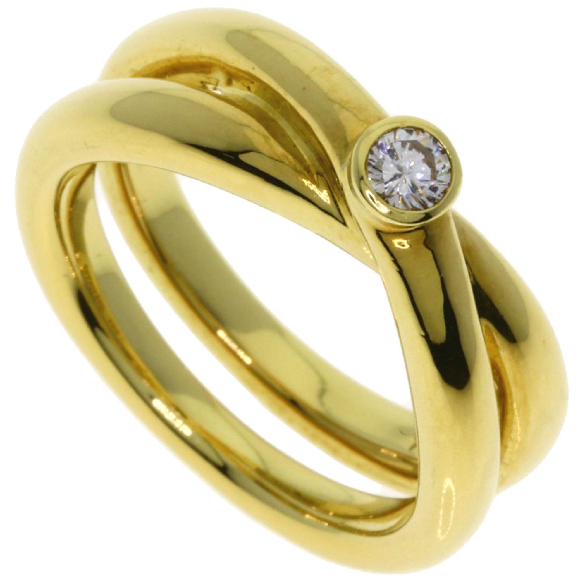 Tiffany Paloma Picasso Cross 1P Diamond Ring in 18K Yellow Gold for Women