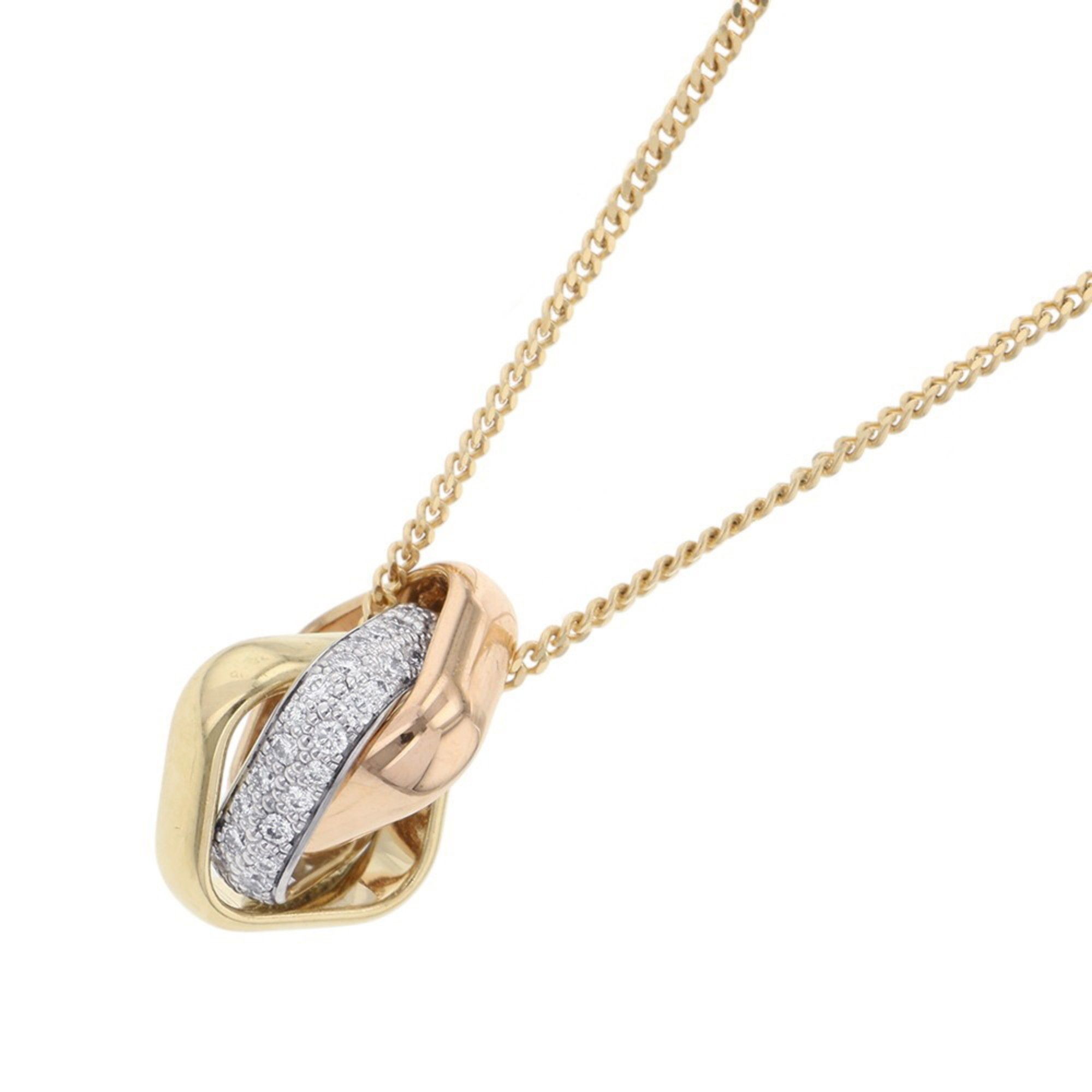 Cartier Trinity Cushion Necklace, Semi-Pavé Diamonds, 54 Pairs, 0.39ct Total, 18K Gold, PG, White N7