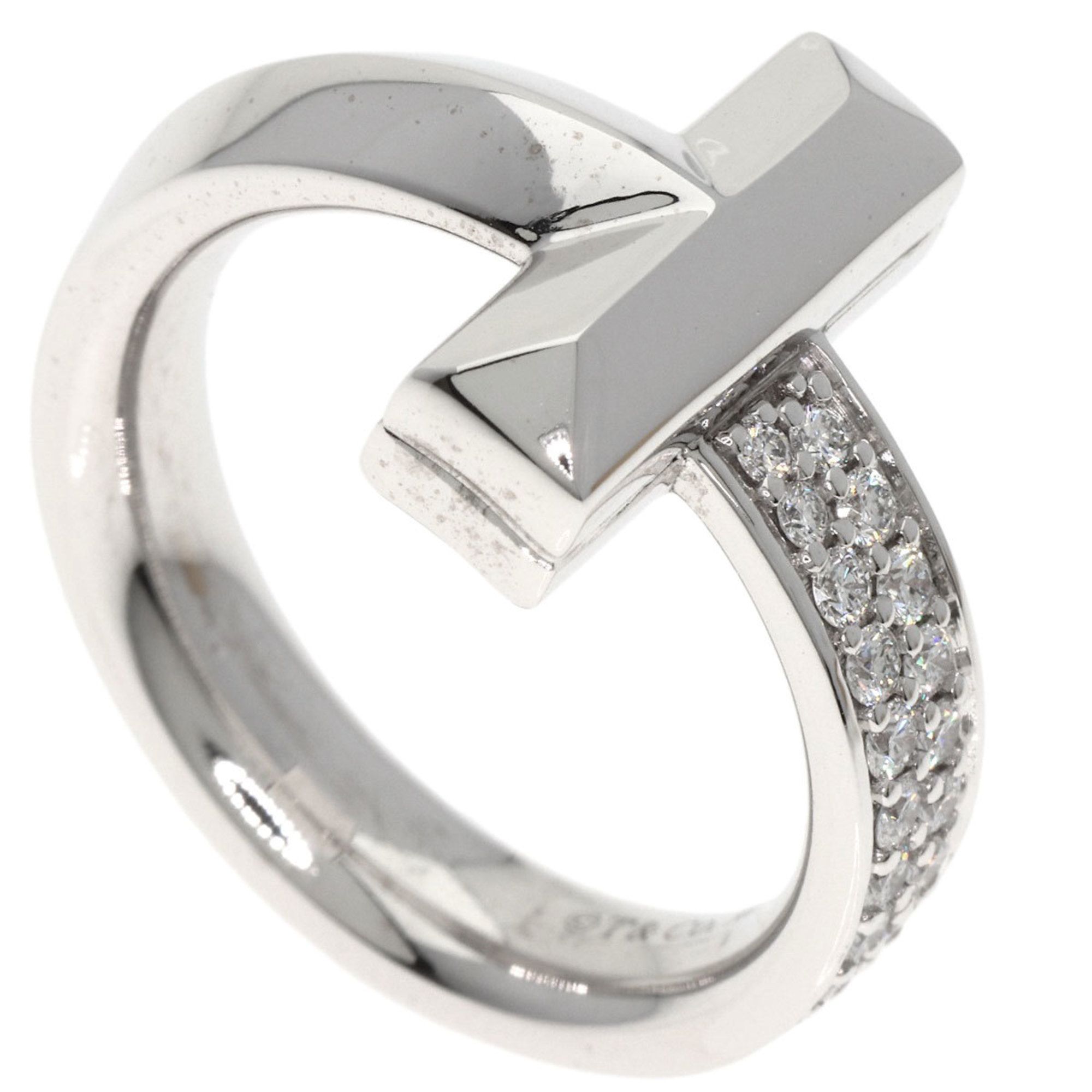 Tiffany T-One Half Diamond Ring in 18K White Gold for Women. TIFFANY & Co.