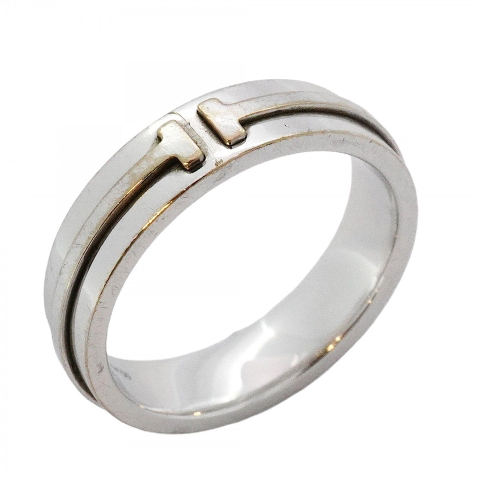 Tiffany T Narrow Ring, 18K White Gold, Size 20, Men's