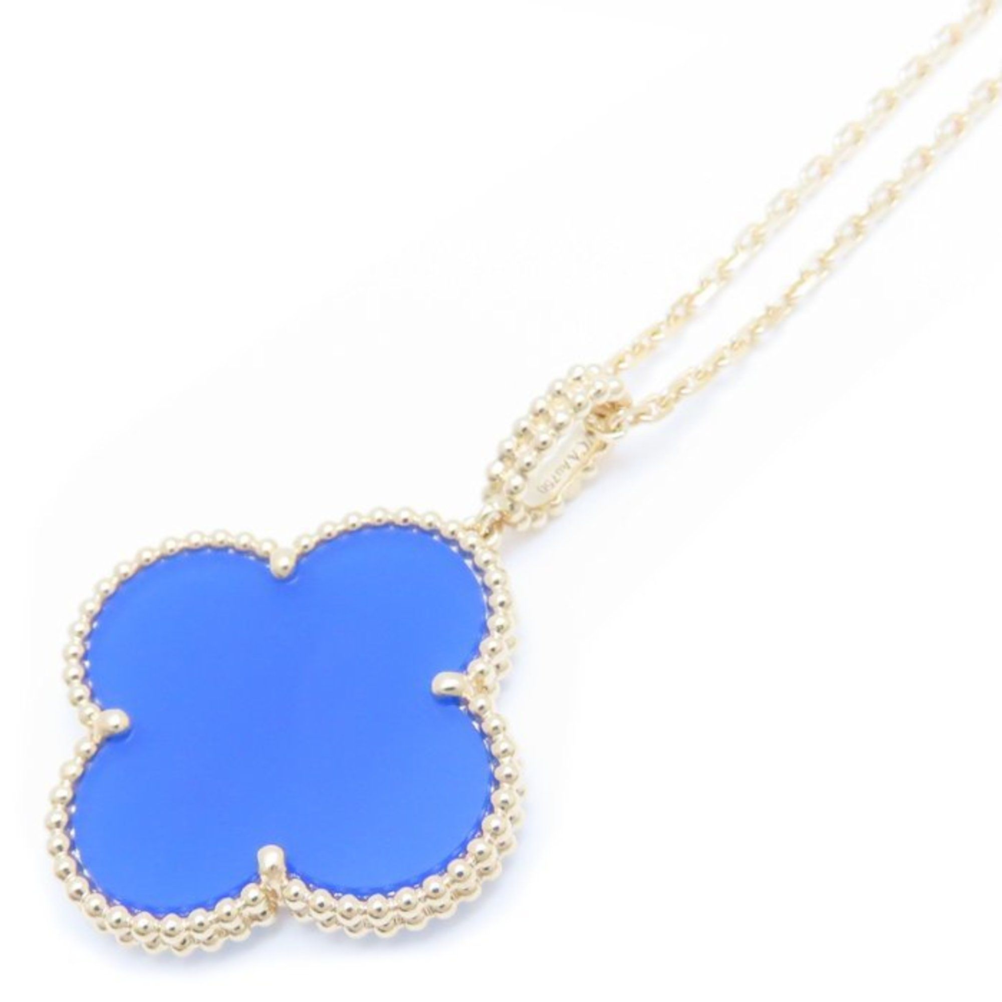 Van Cleef & Arpels Magic Alhambra Necklace Blue Agate Long VCARP6LA00 K18YG Yellow Gold 293914