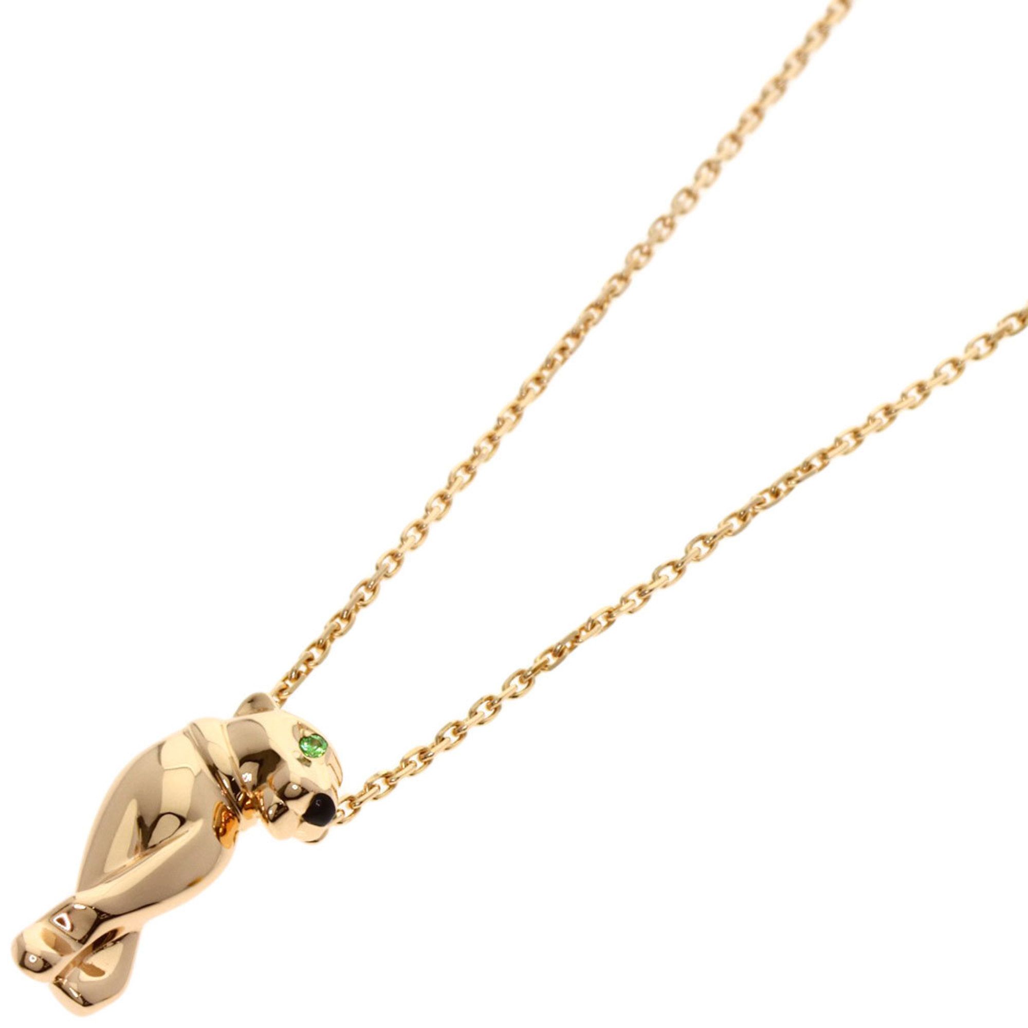 Cartier Panthère Tsavorite Garnet and Onyx Necklace in 18K Pink Gold for Women