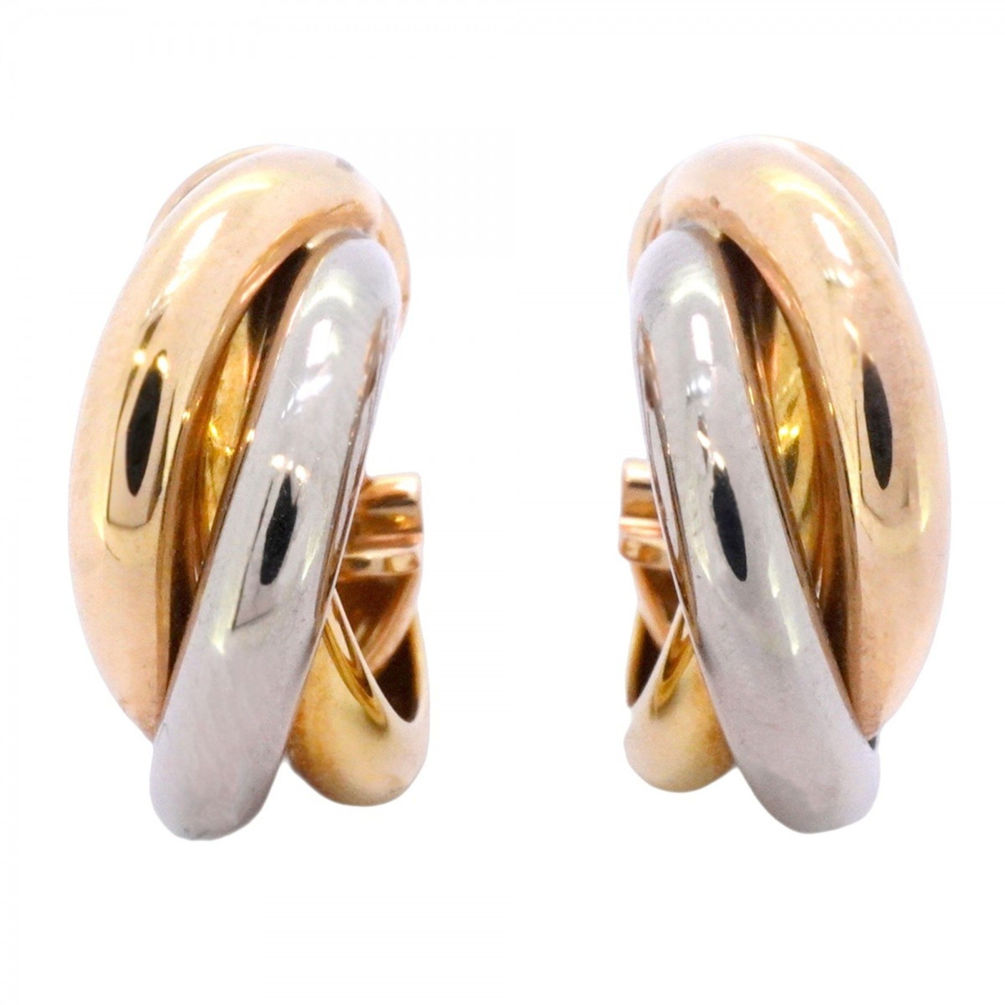 Cartier Trinity Earrings in 18K Yellow Gold, 18KWG White and 18KPG Pink Gold for Women