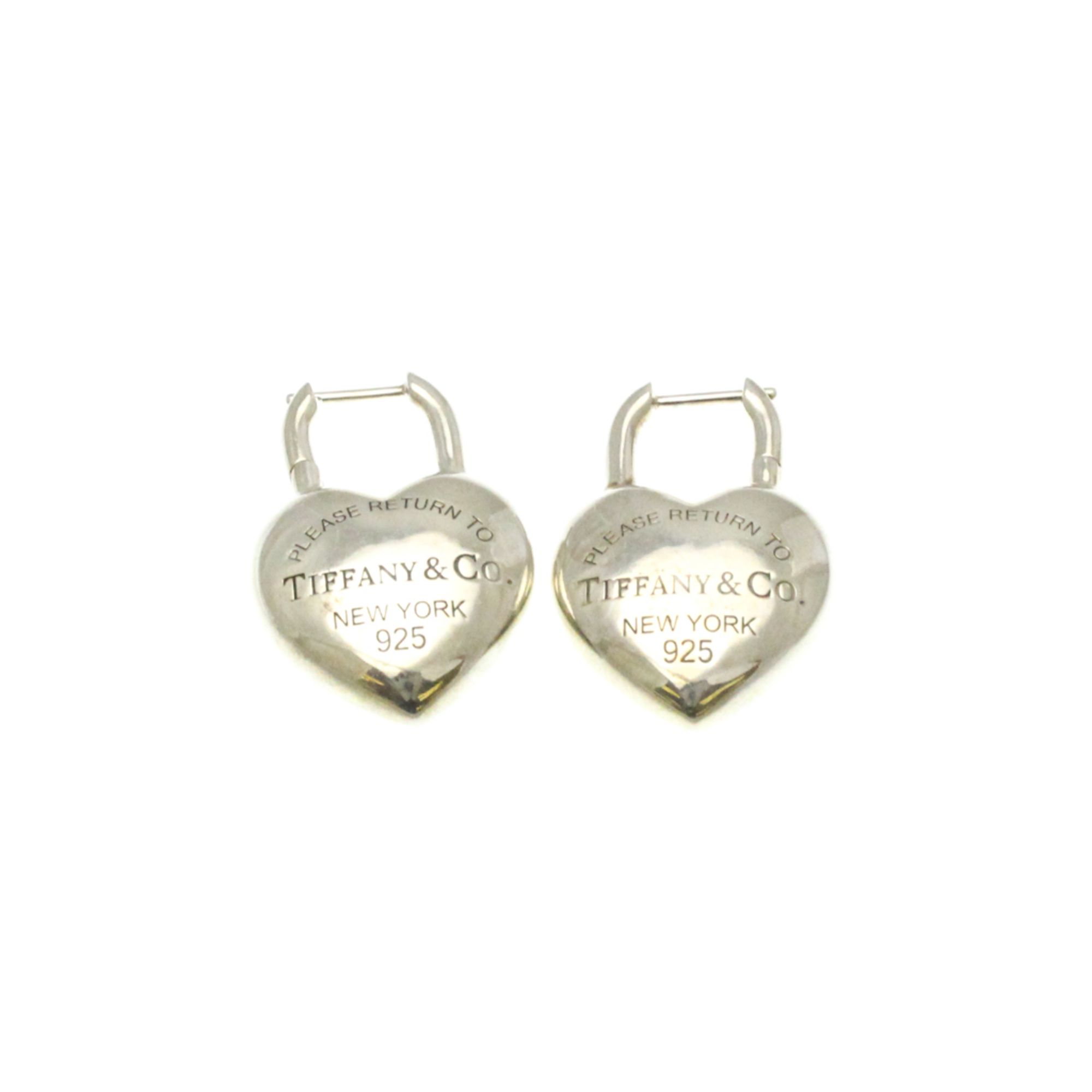 Tiffany Return To Tiffany Full Heart Earrings Medium Size 73334217 No Stone Silver Drop Earrings Sil