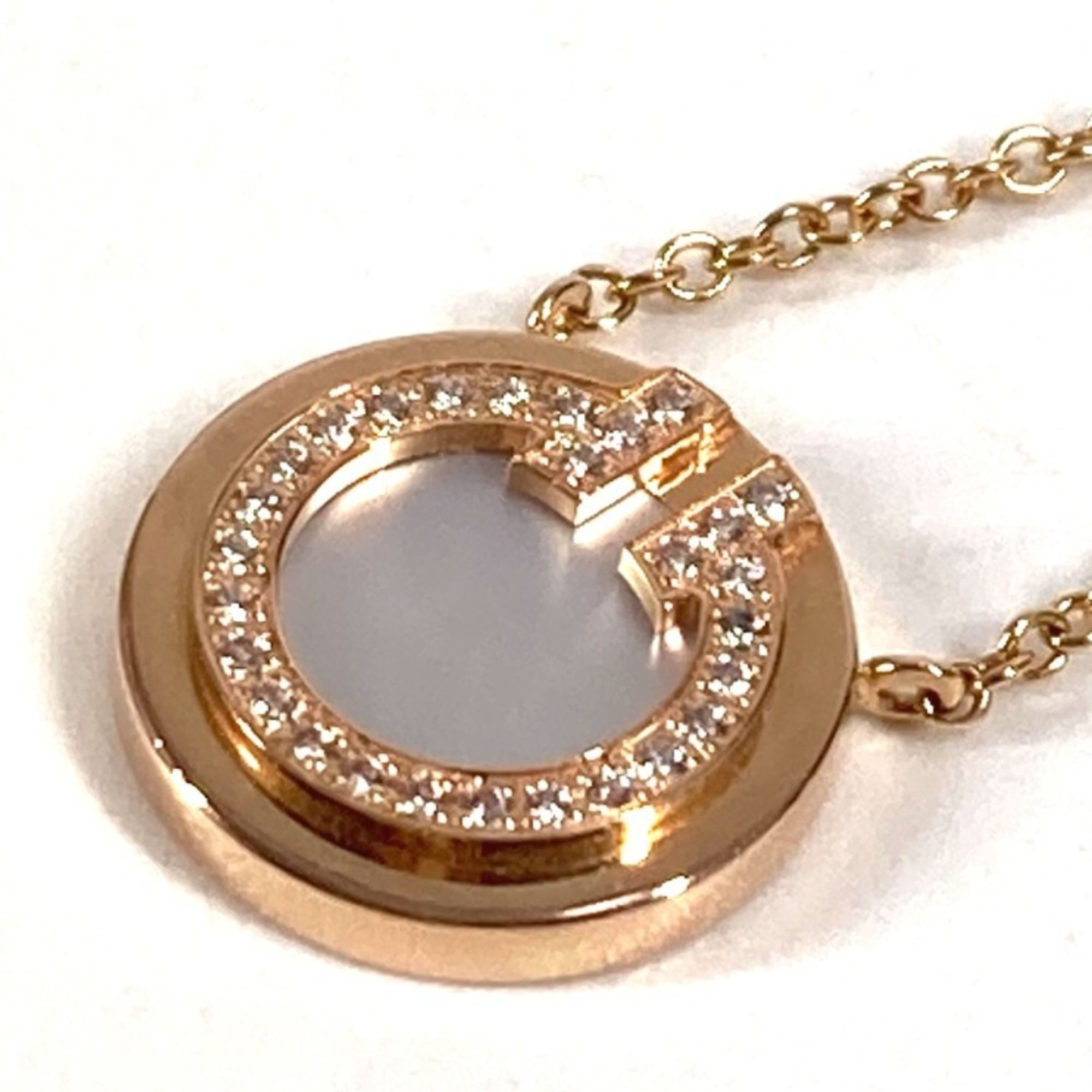 TIFFANY & Co. 64026801 Tiffany T Diamond Mother-of-Pearl Circle Pendant Chain Necklace, 18K Gold, Au