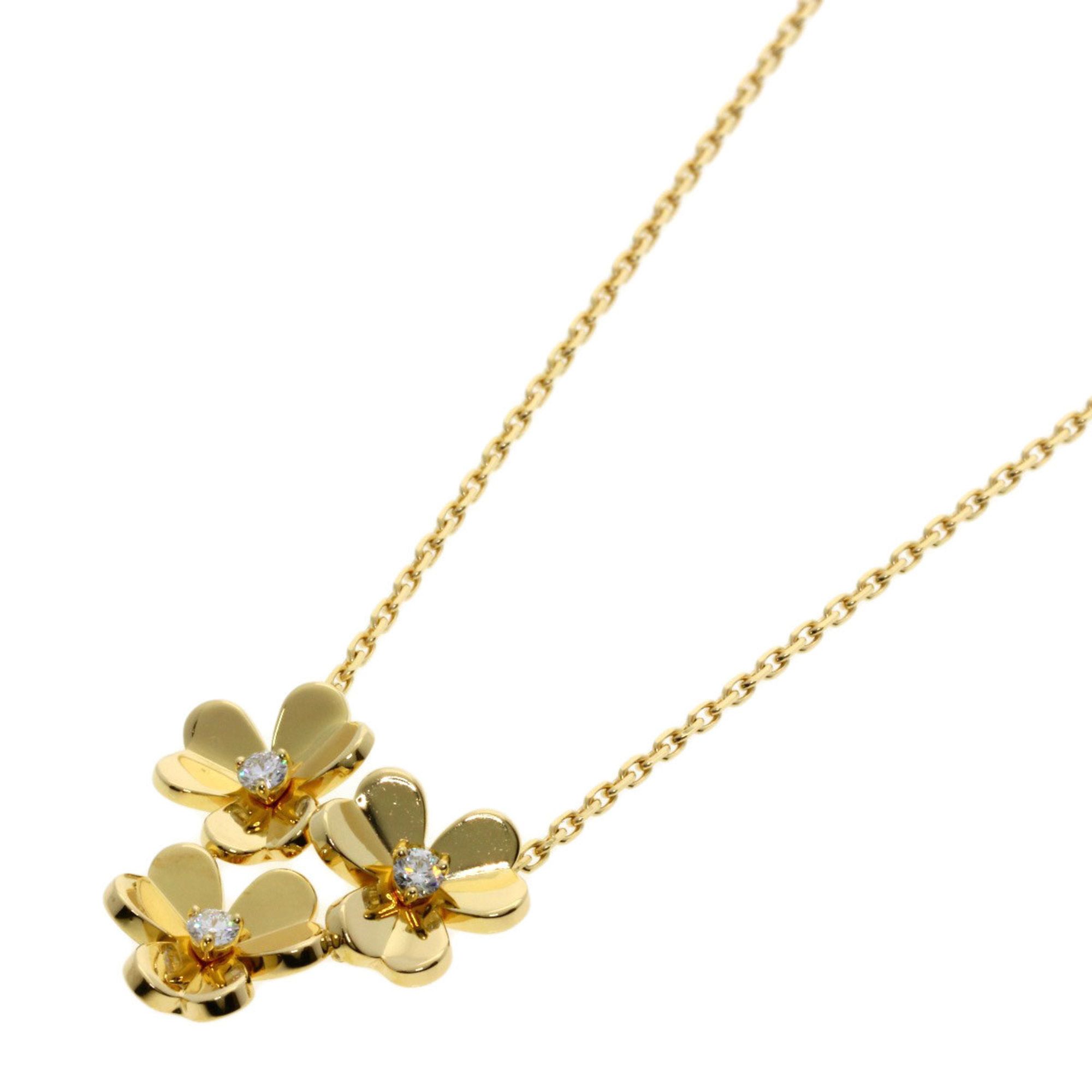 Van Cleef & Arpels Frivole Diamond Necklace in 18K Yellow Gold for Women.