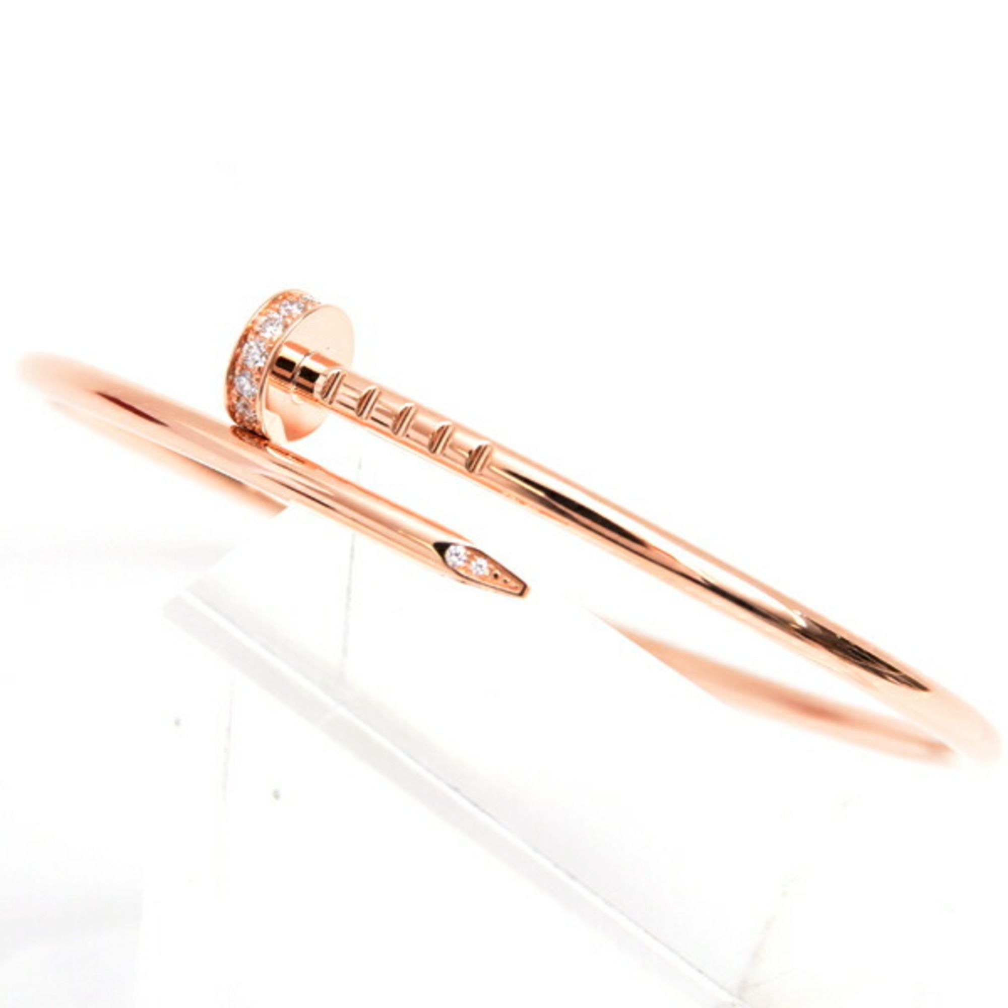 Cartier Women's Juste Un Clou Bracelet, Small, Size 15, Diamond Pink Gold, 750PG