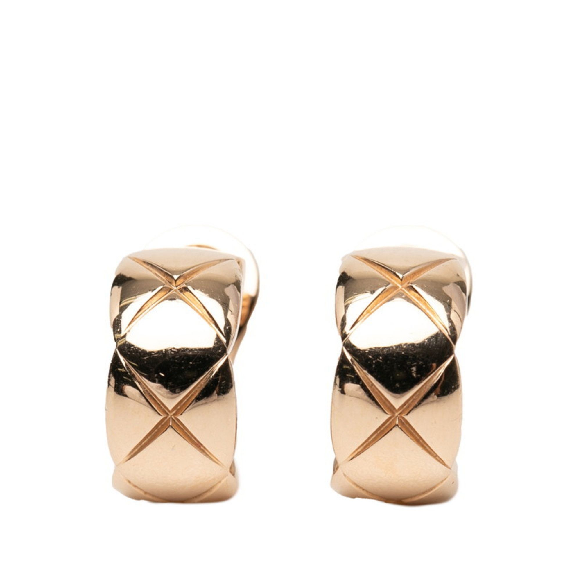 CHANEL Coco Crush Collection Earrings J11754 18K Beige Gold Women's