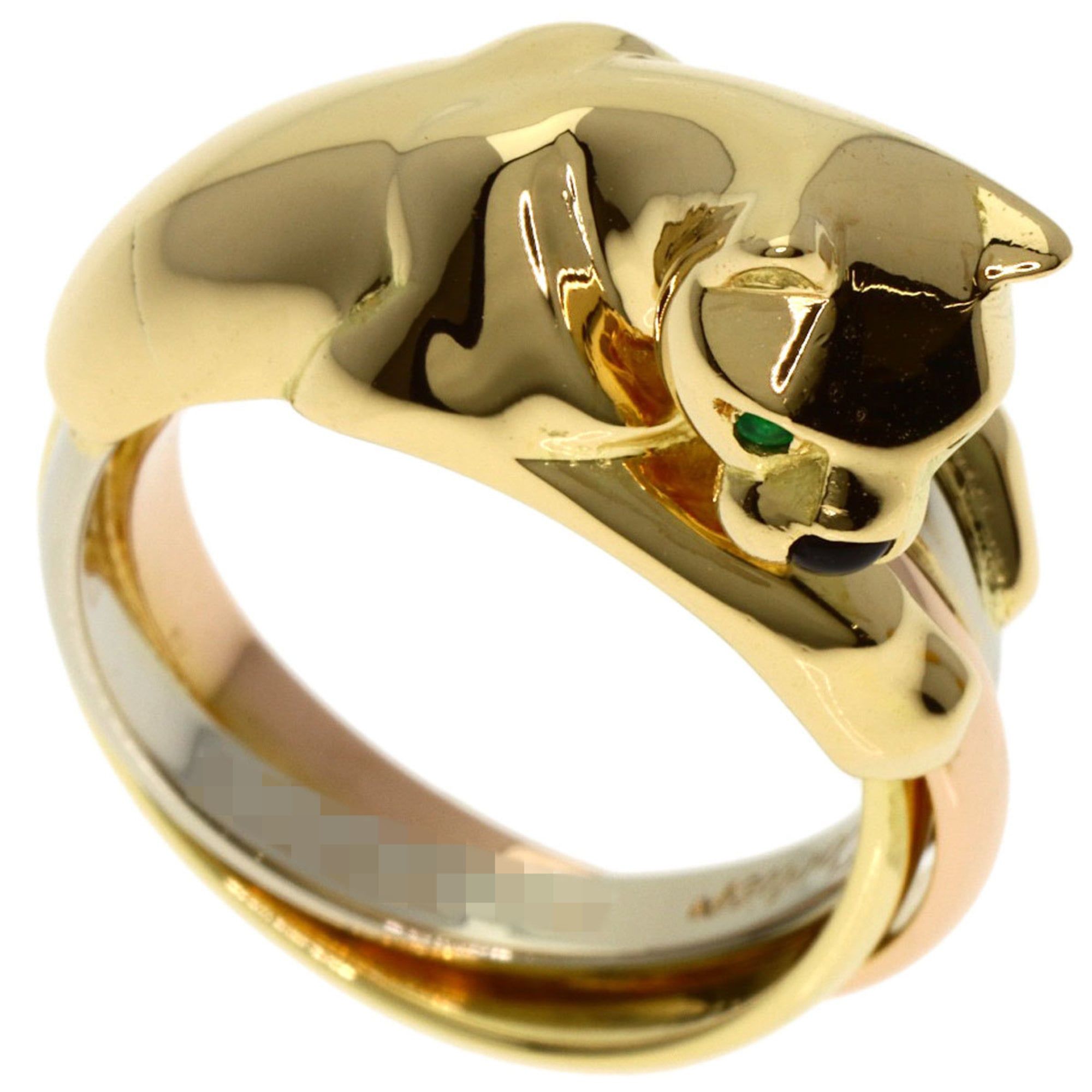 Cartier Panthere Tsavorite Garnet and Onyx Ring in 18K Yellow Gold for Women