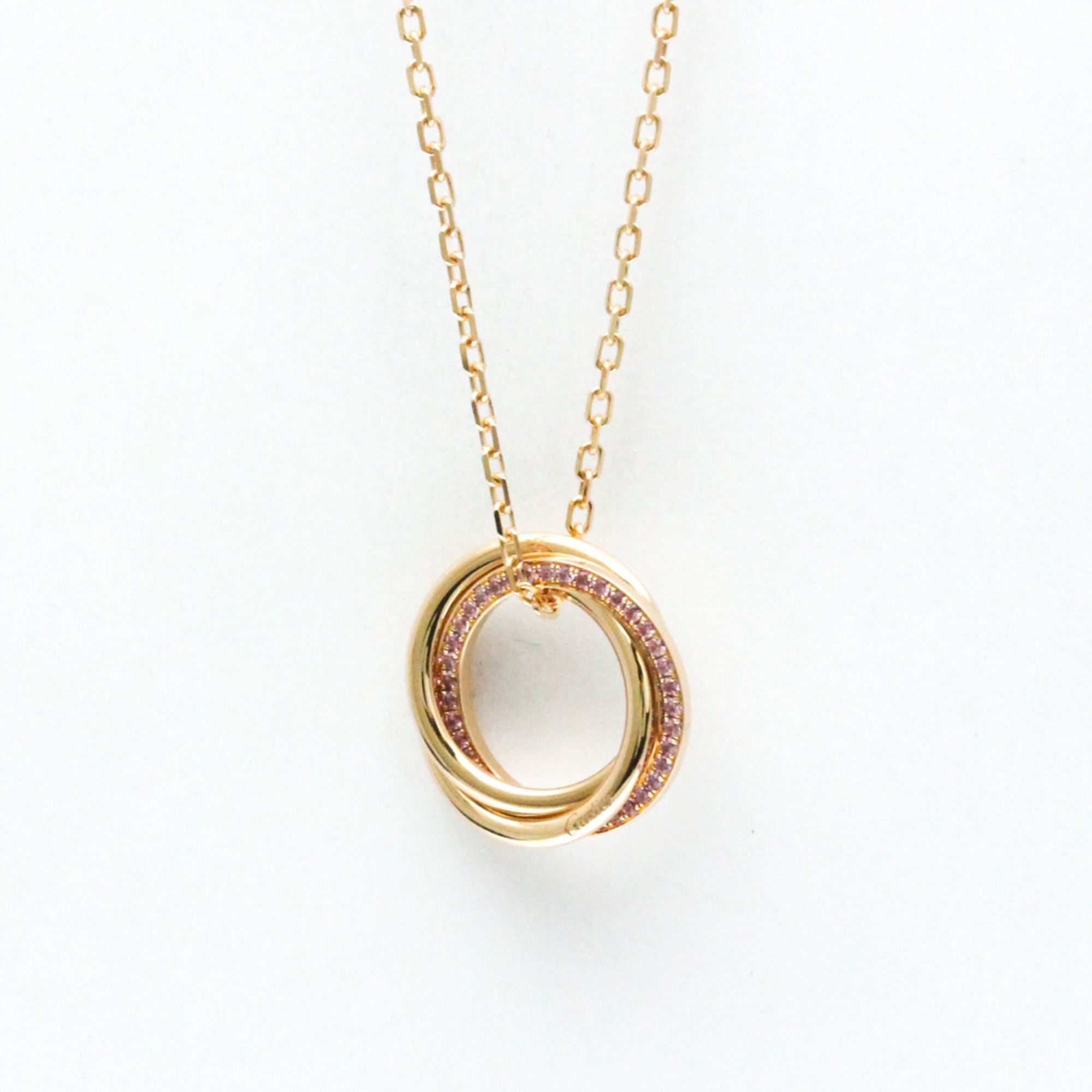 Cartier Trinity Pink Sapphire Necklace Pink Gold (18K) Sapphire Women,Men Fashion Pendant Necklace (