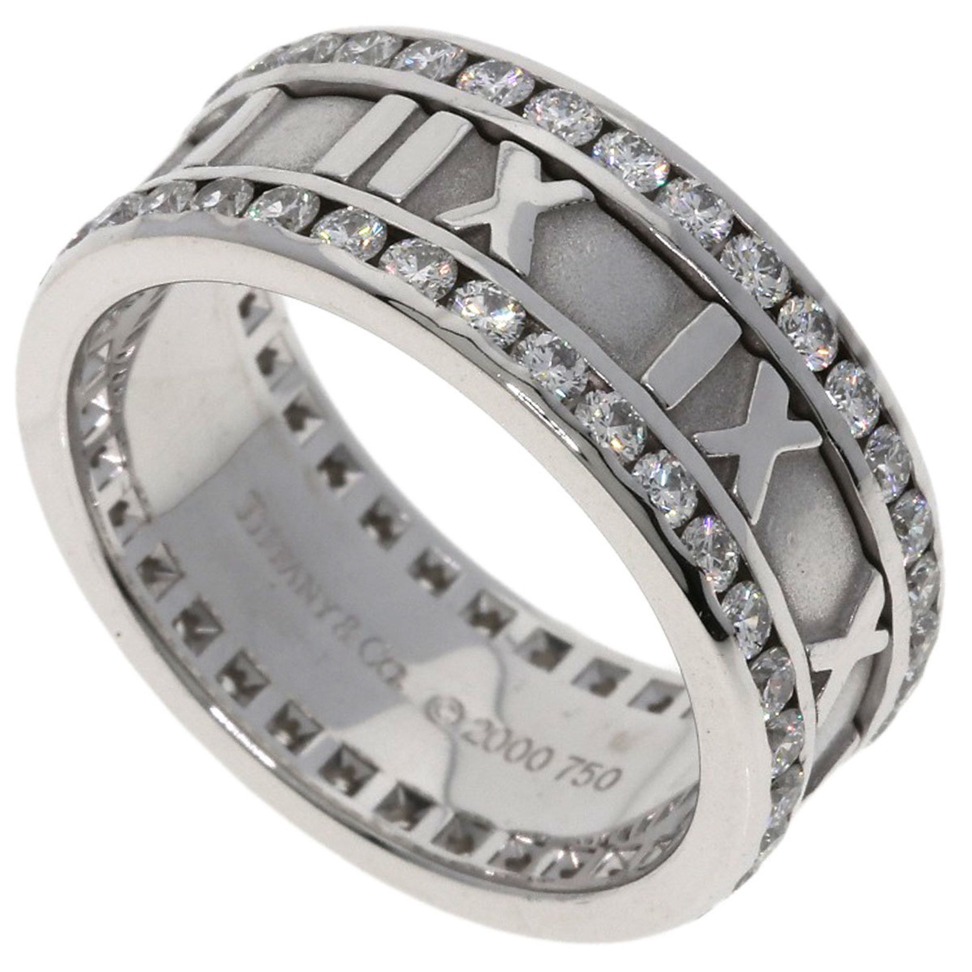 Tiffany & Co. Atlas Edge Diamond Ring in 18K White Gold for Women.