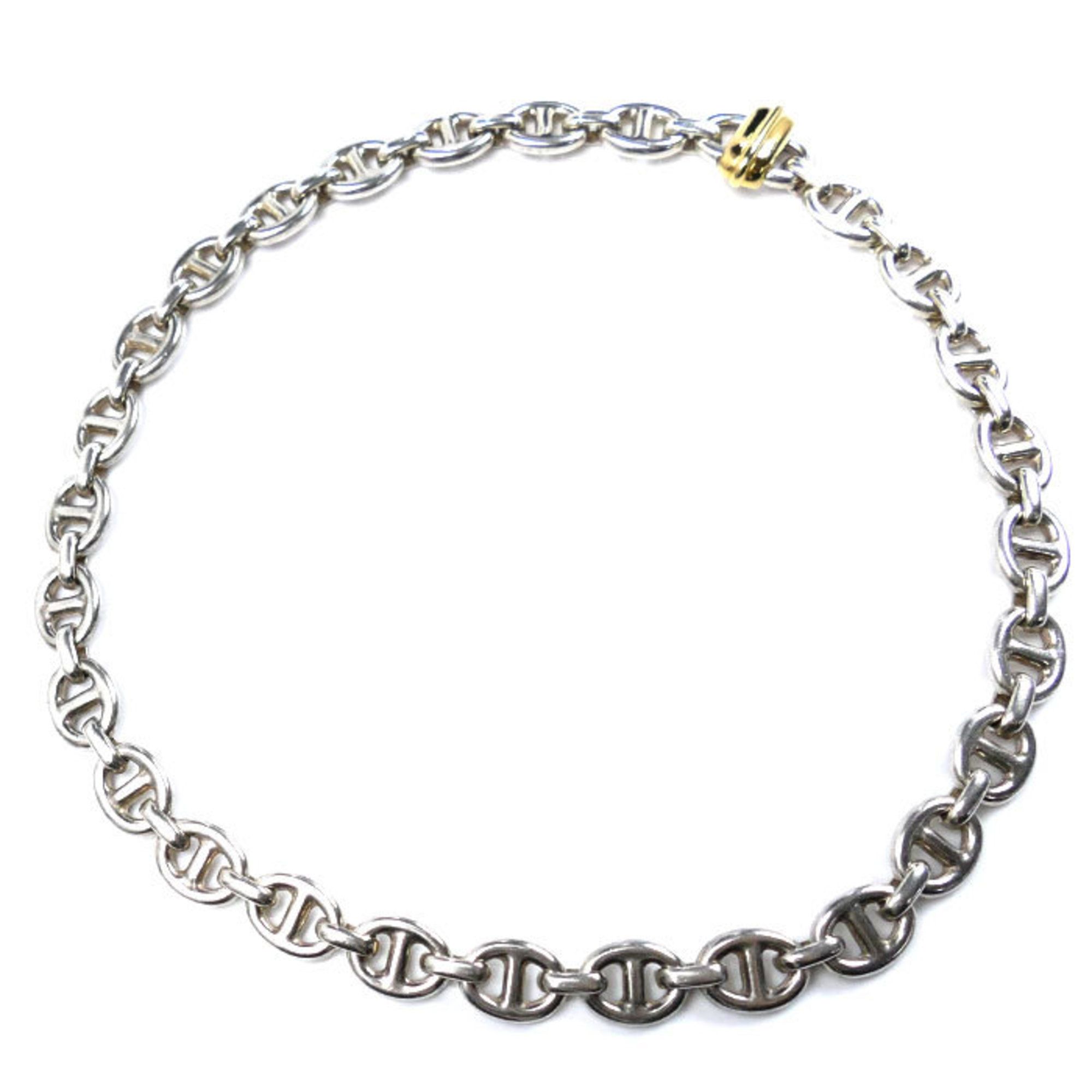 TIFFANY&Co. Tiffany Silver 925 K18YG Yellow Gold Anchor Chain Necklace 81.1g 42cm Old Unisex