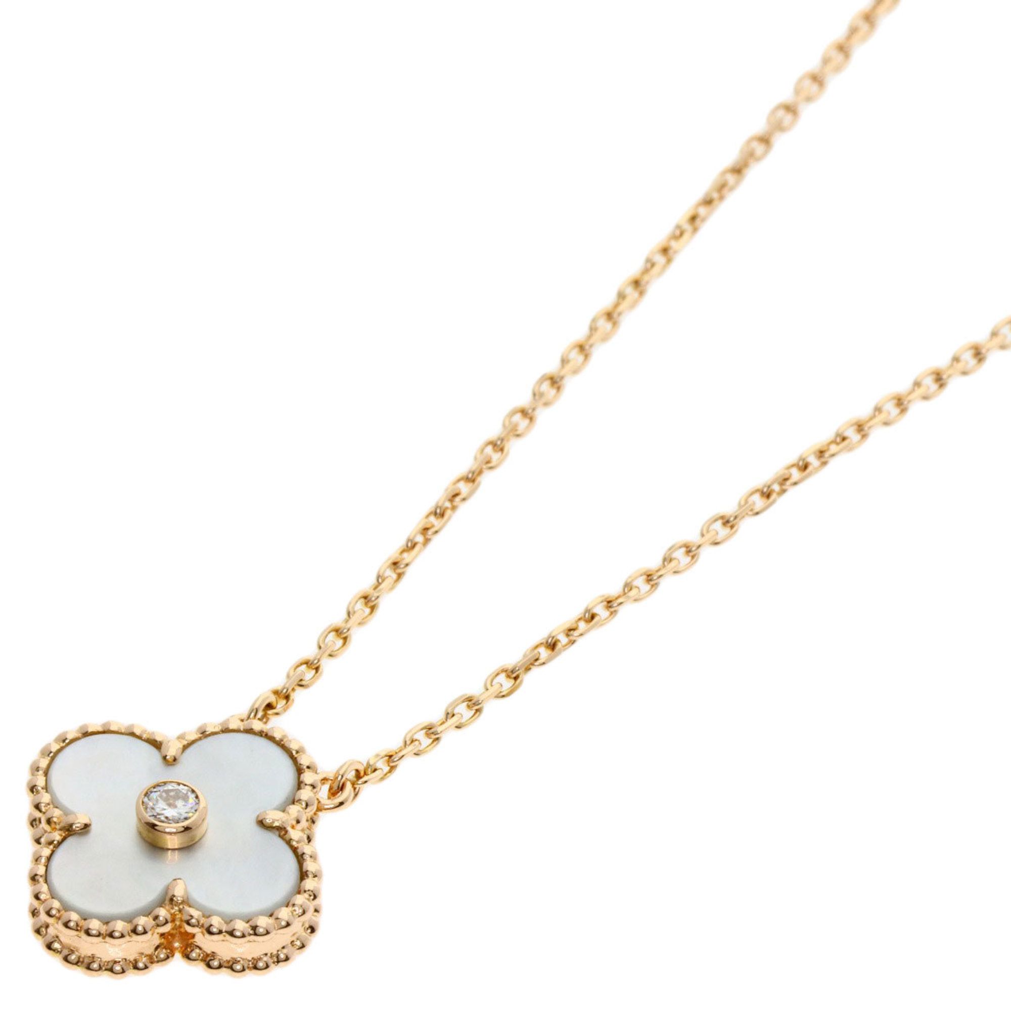 Van Cleef & Arpels Vintage Alhabra Shell Necklace in 18K Pink Gold for Women.