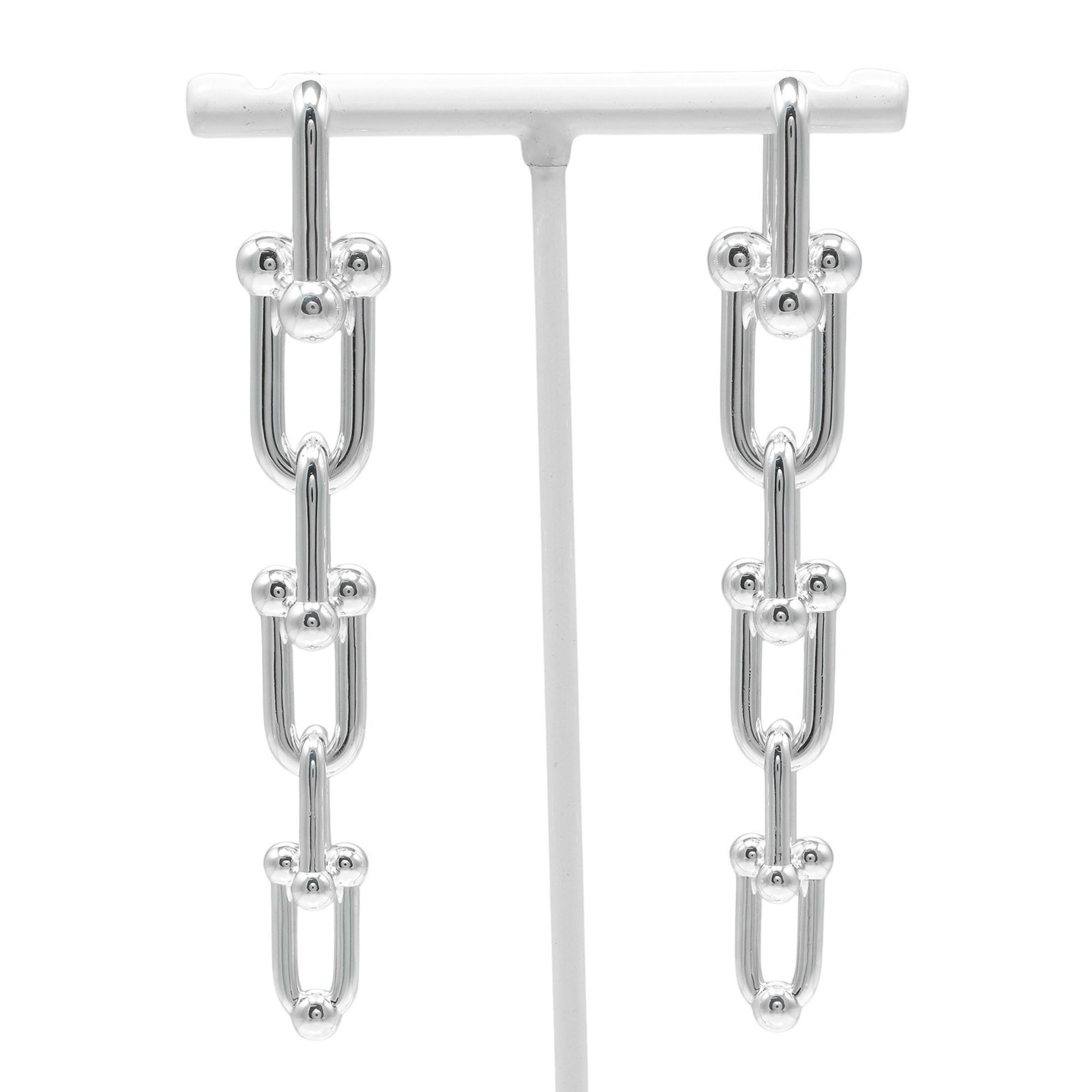 Tiffany & Co. Graduated Link Earrings Hardware, 925 Sterling Silver, Approximately 22.3g